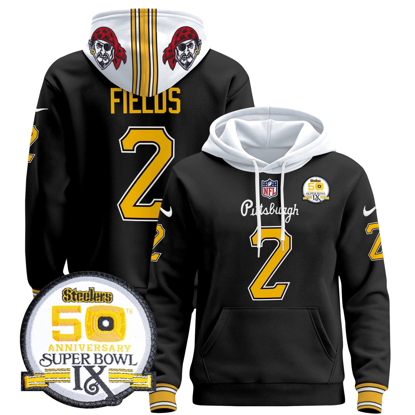 Men's Pittsburgh Steelers 2024 Pullover Hoodie V3 - All Stitched