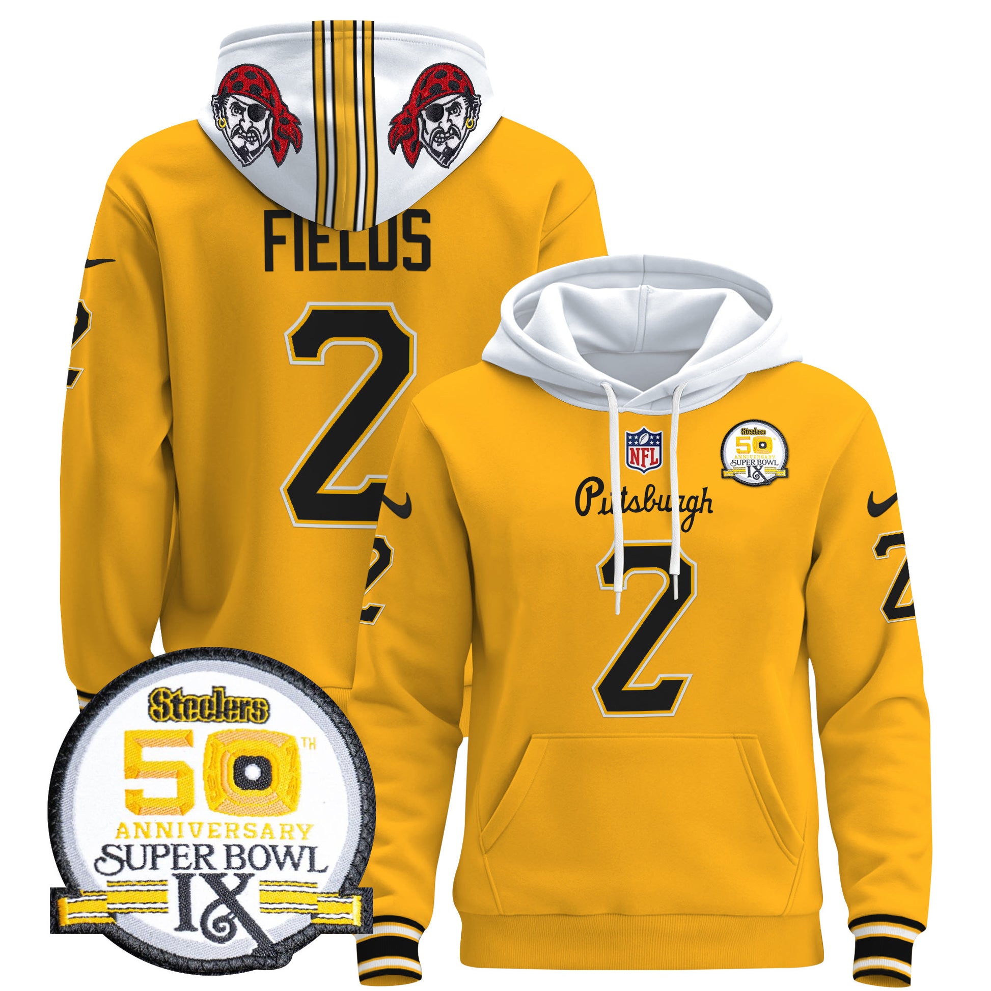 Men's Pittsburgh Steelers 2024 Pullover Hoodie V3 - All Stitched