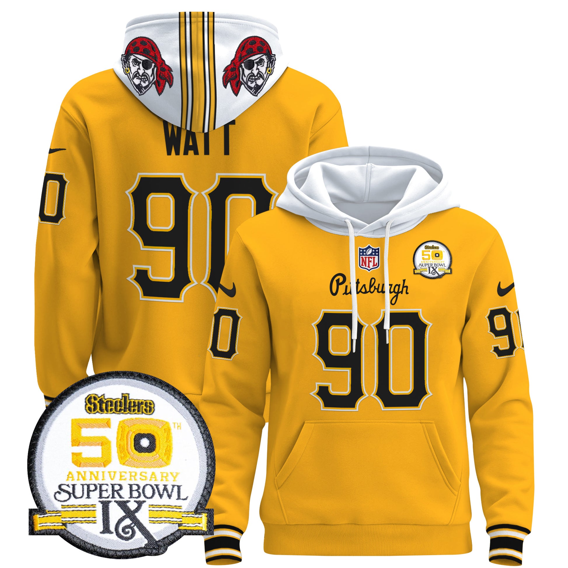 Men's Pittsburgh Steelers 2024 Pullover Hoodie V3 - All Stitched