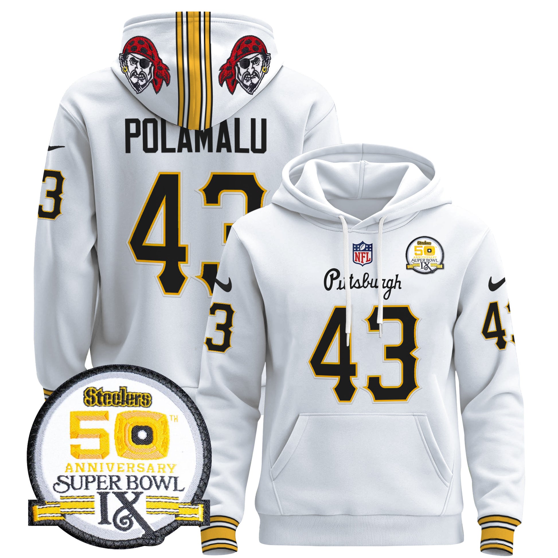 Men's Pittsburgh Steelers 2024 Pullover Hoodie V3 - All Stitched