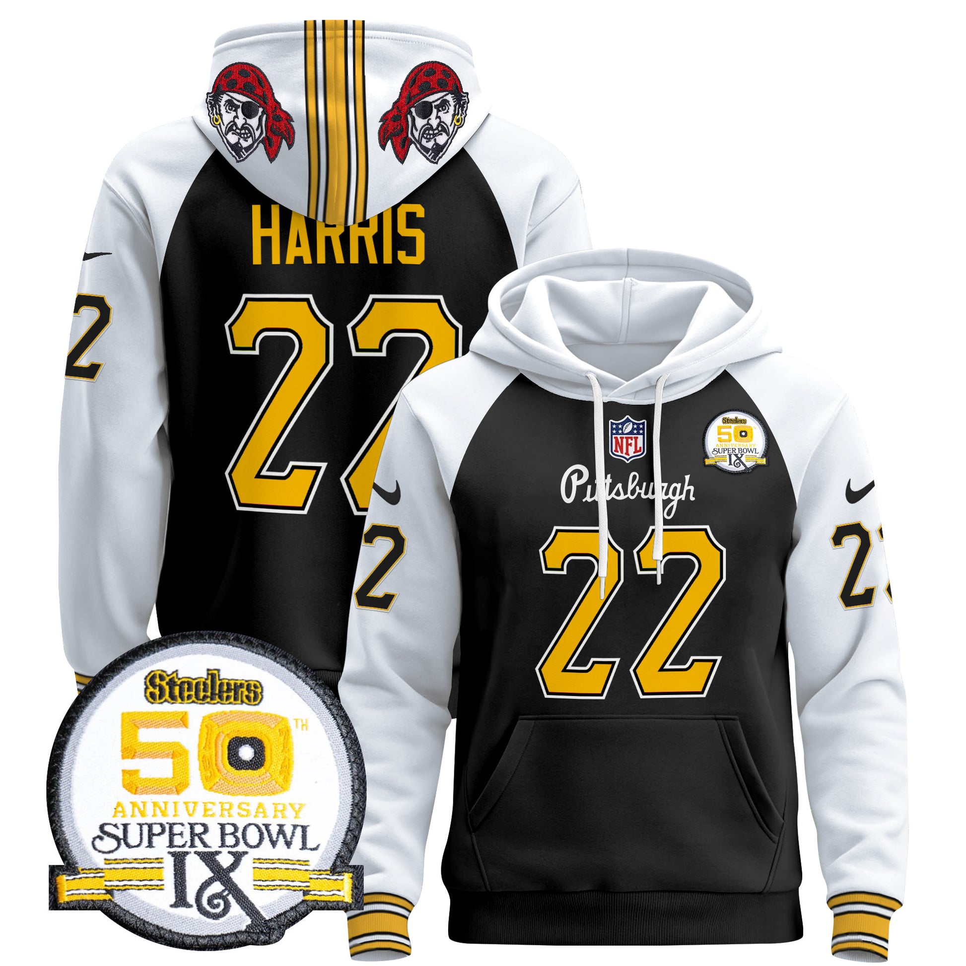 Men's Pittsburgh Steelers 2024 Pullover Hoodie V3 - All Stitched