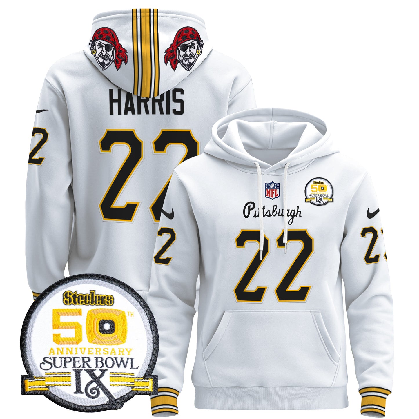 Men's Pittsburgh Steelers 2024 Pullover Hoodie V3 - All Stitched