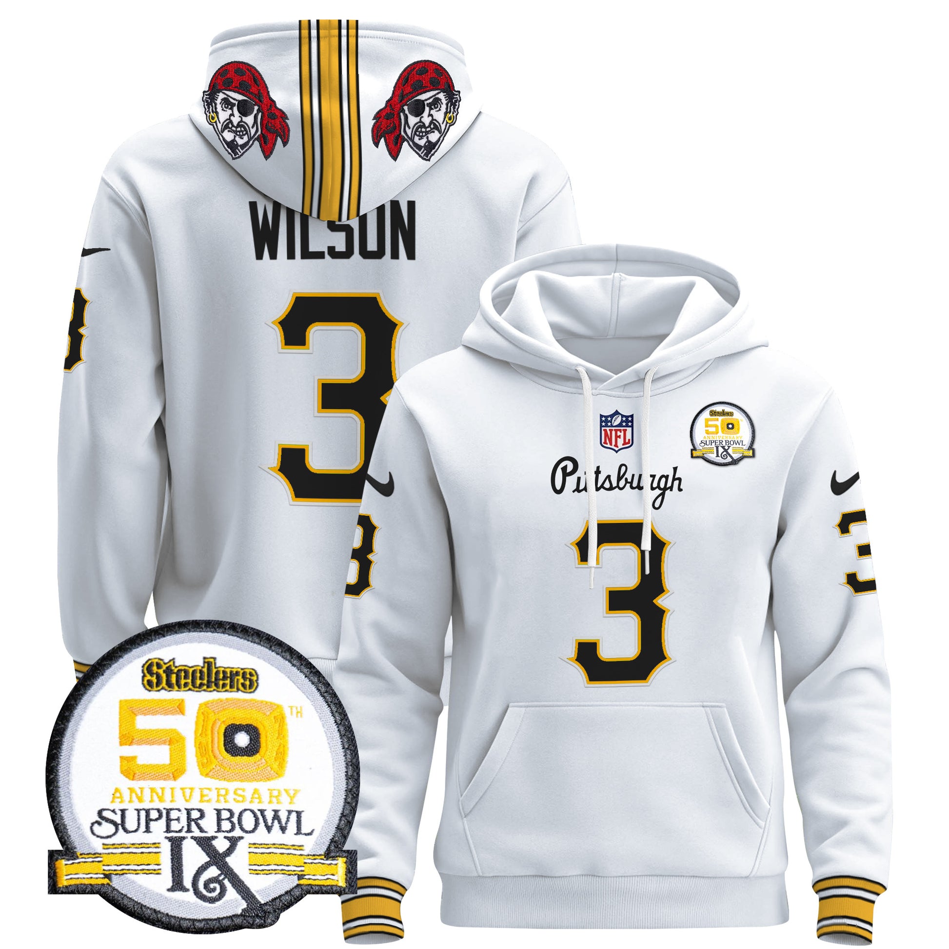 Men's Pittsburgh Steelers 2024 Pullover Hoodie V3 - All Stitched