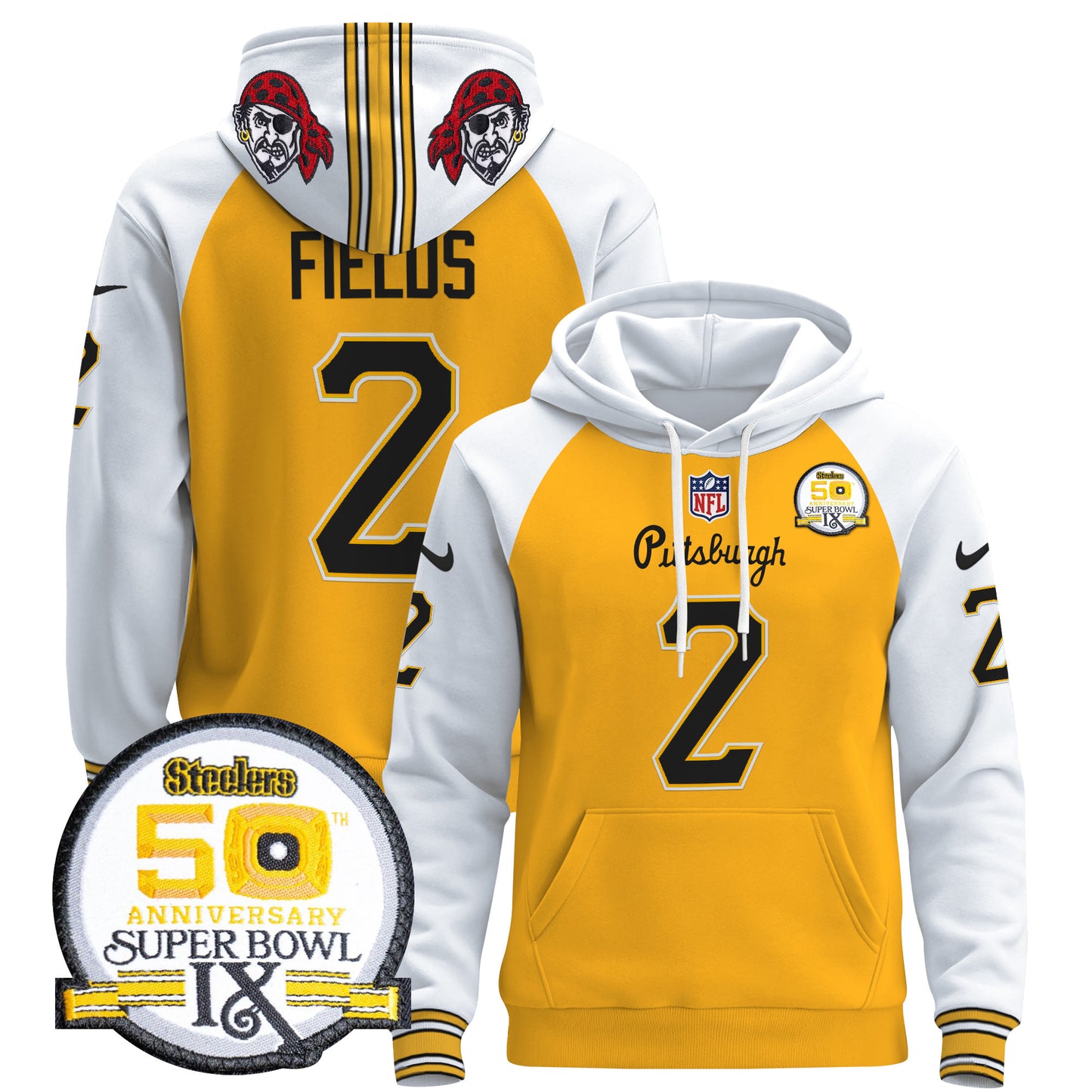Men's Pittsburgh Steelers 2024 Pullover Hoodie V3 - All Stitched