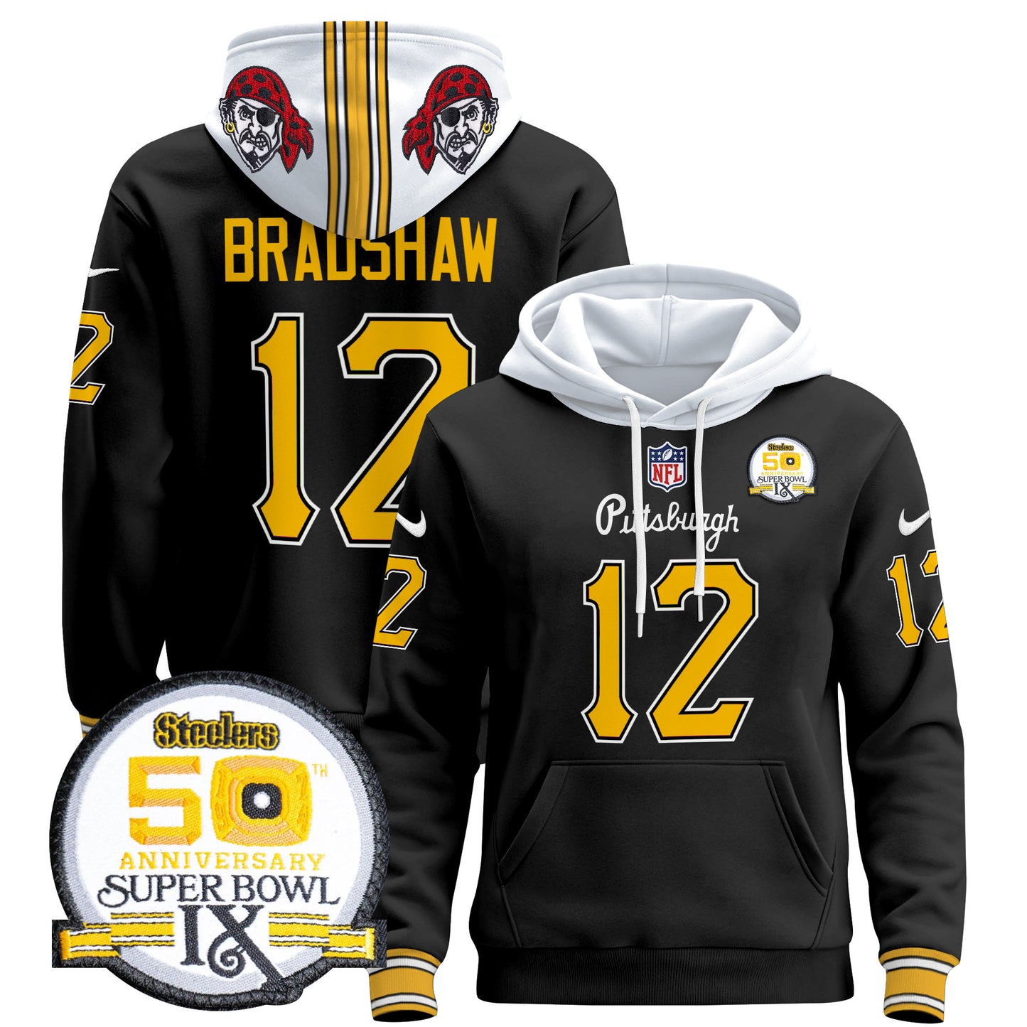 Men's Pittsburgh Steelers 2024 Pullover Hoodie V3 - All Stitched