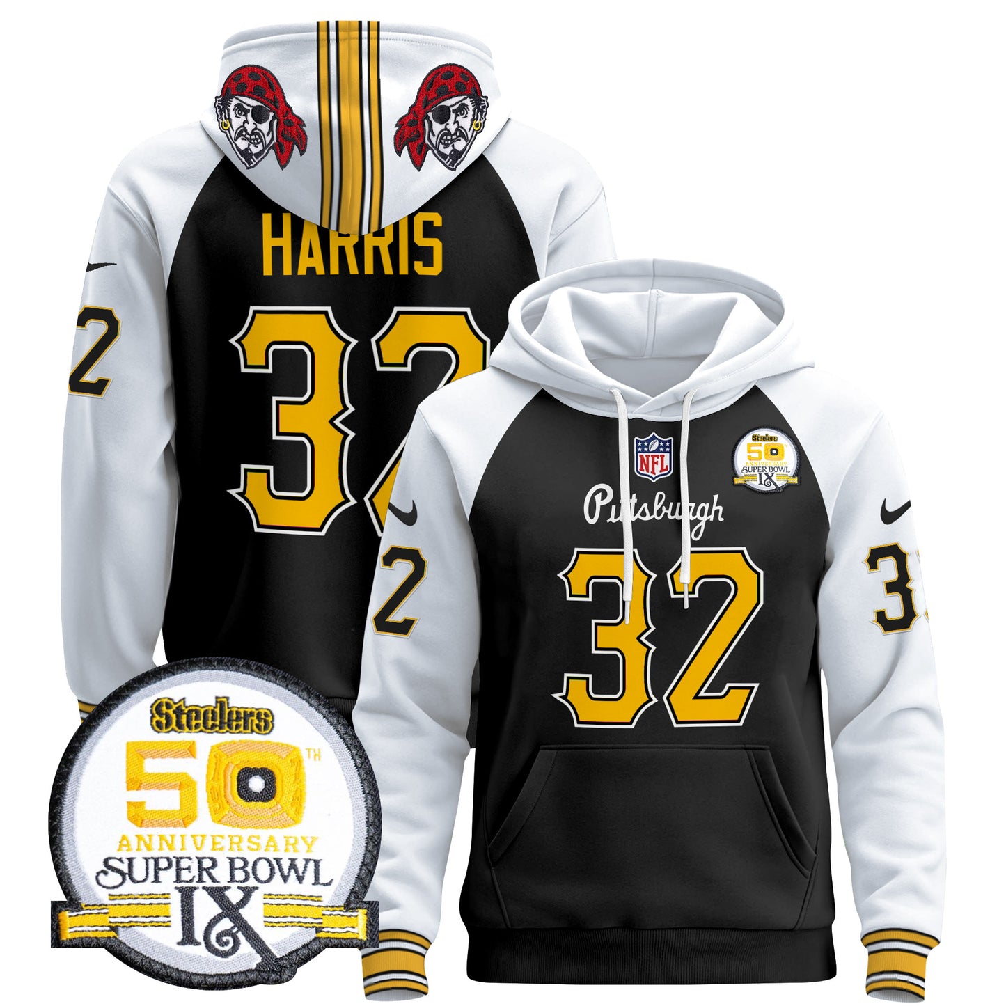Men's Pittsburgh Steelers 2024 Pullover Hoodie V3 - All Stitched