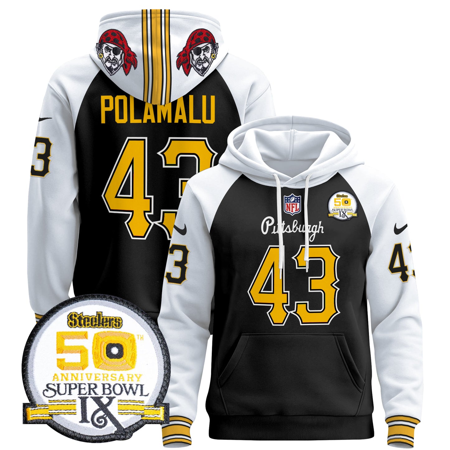 Men's Pittsburgh Steelers 2024 Pullover Hoodie V3 - All Stitched