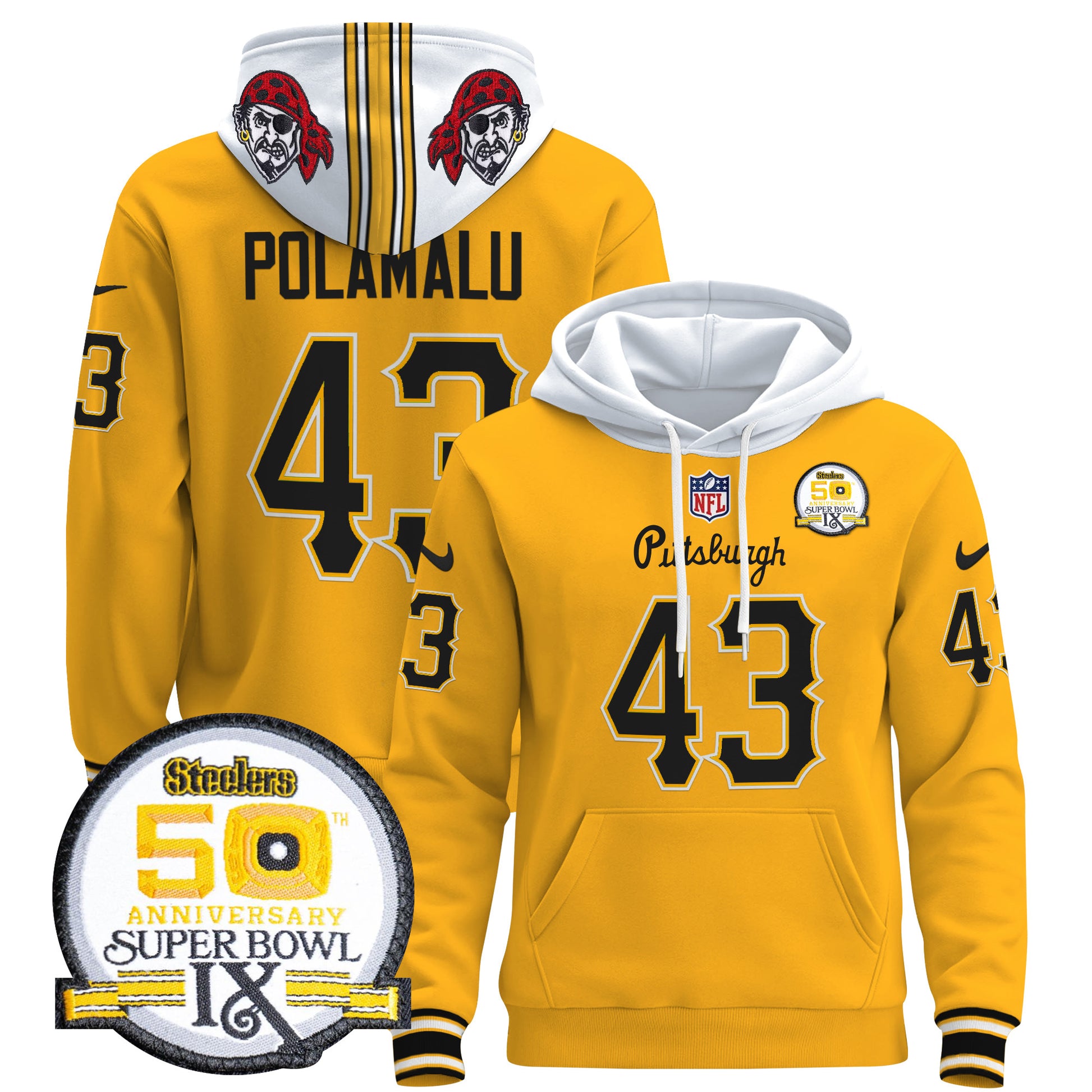 Men's Pittsburgh Steelers 2024 Pullover Hoodie V3 - All Stitched