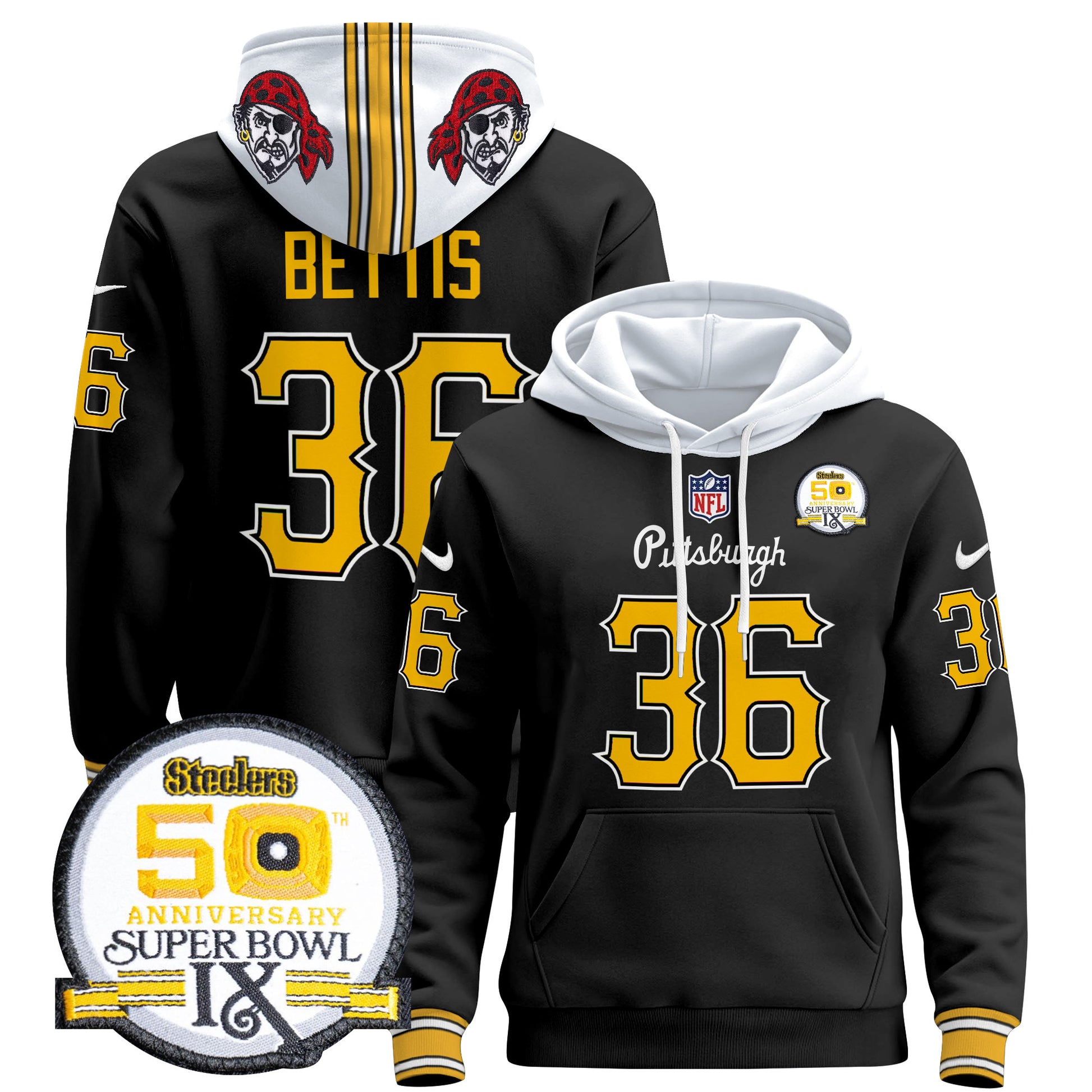 Men's Pittsburgh Steelers 2024 Pullover Hoodie V3 - All Stitched