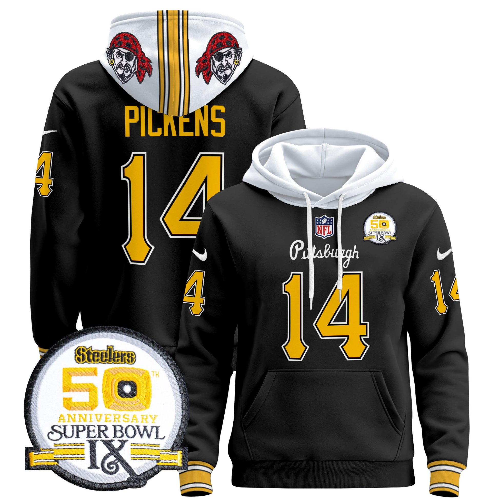 Men's Pittsburgh Steelers 2024 Pullover Hoodie V3 - All Stitched