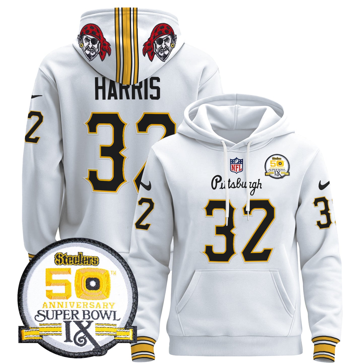 Men's Pittsburgh Steelers 2024 Pullover Hoodie V3 - All Stitched