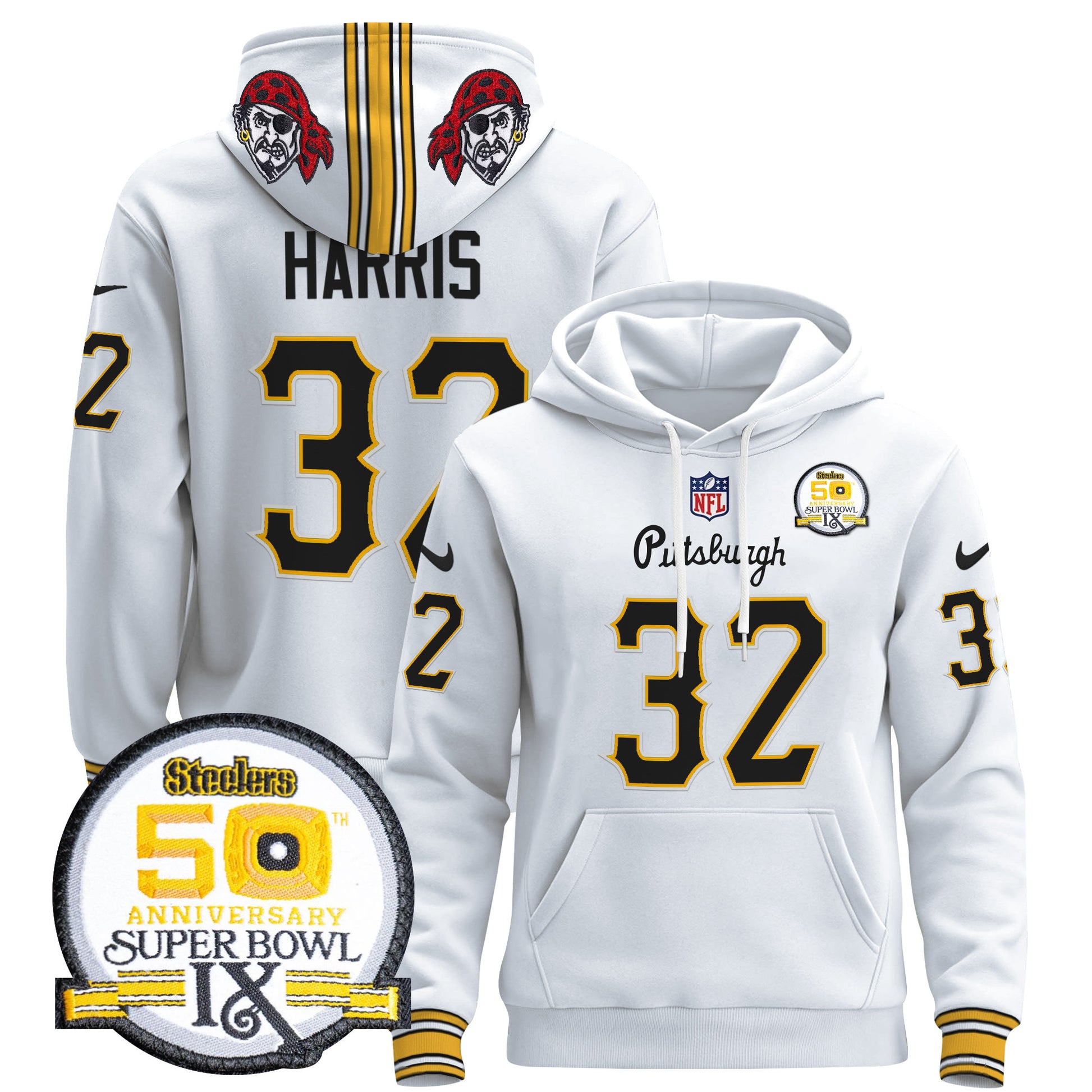 Men's Pittsburgh Steelers 2024 Pullover Hoodie V3 - All Stitched