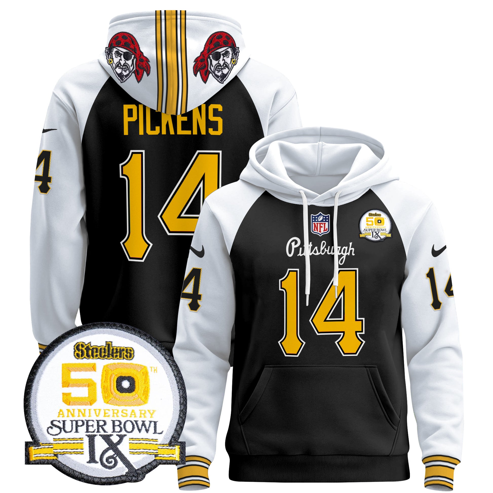Men's Pittsburgh Steelers 2024 Pullover Hoodie V3 - All Stitched