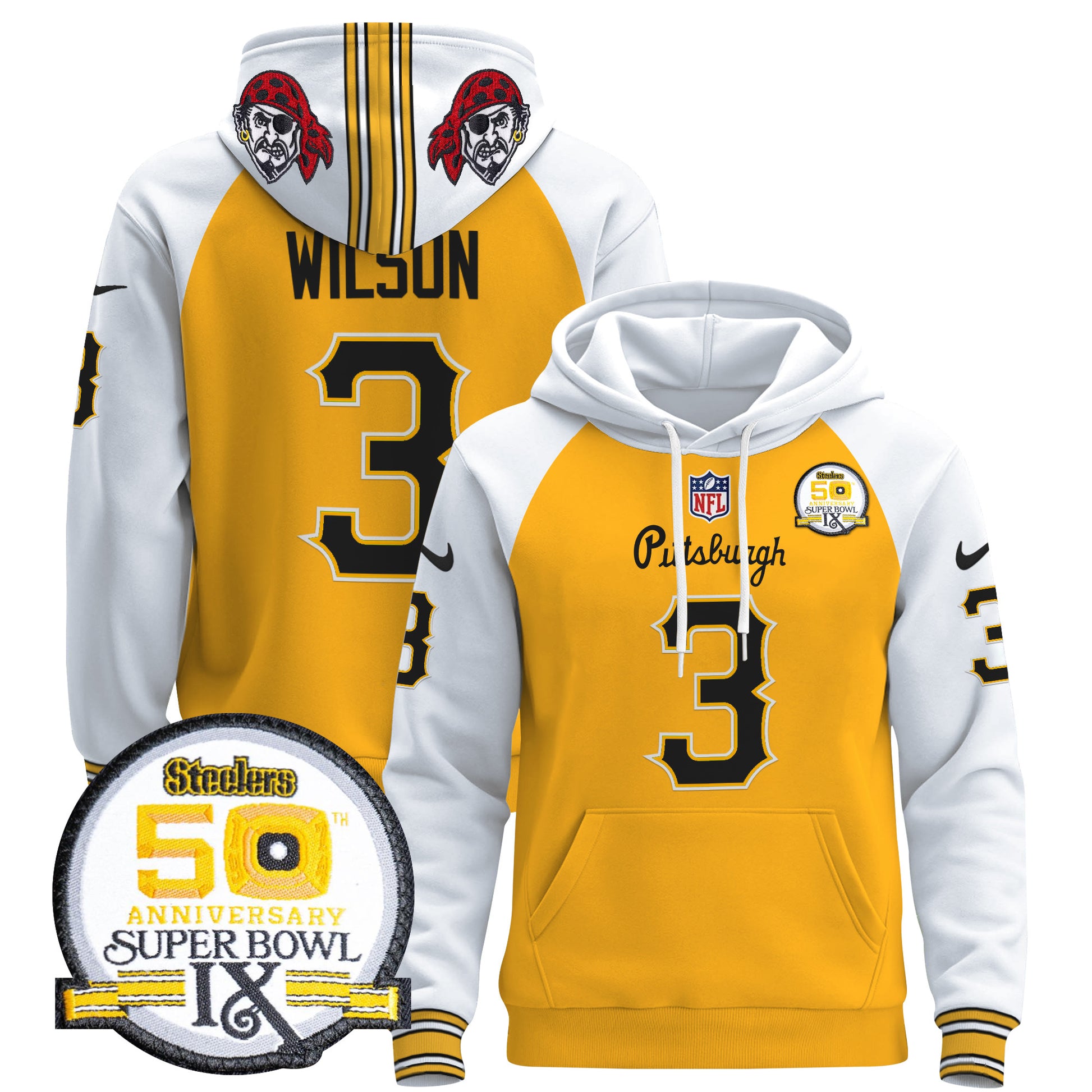 Men's Pittsburgh Steelers 2024 Pullover Hoodie V3 - All Stitched