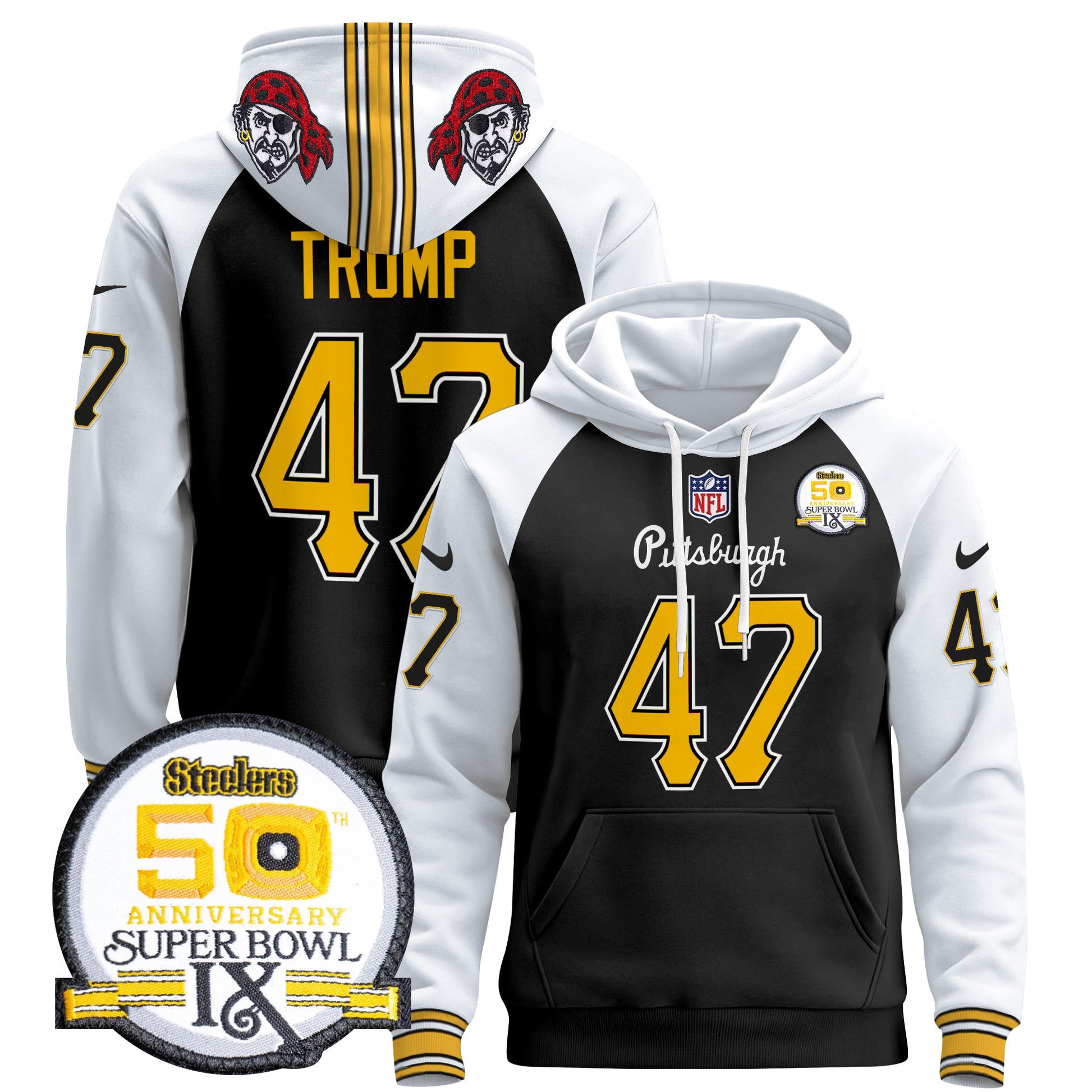 Men's Pittsburgh Steelers 2024 Pullover Hoodie V3 - All Stitched