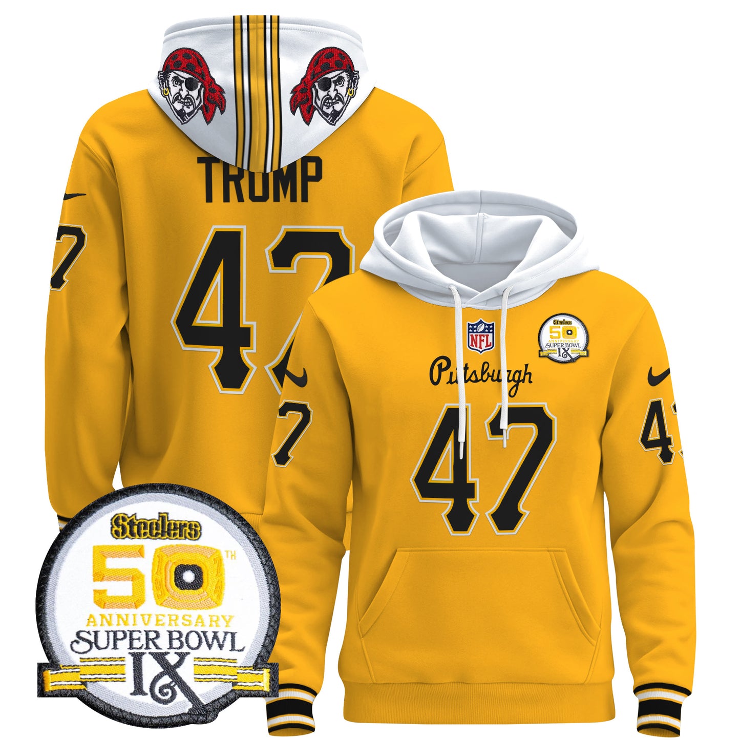 Men's Pittsburgh Steelers 2024 Pullover Hoodie V3 - All Stitched