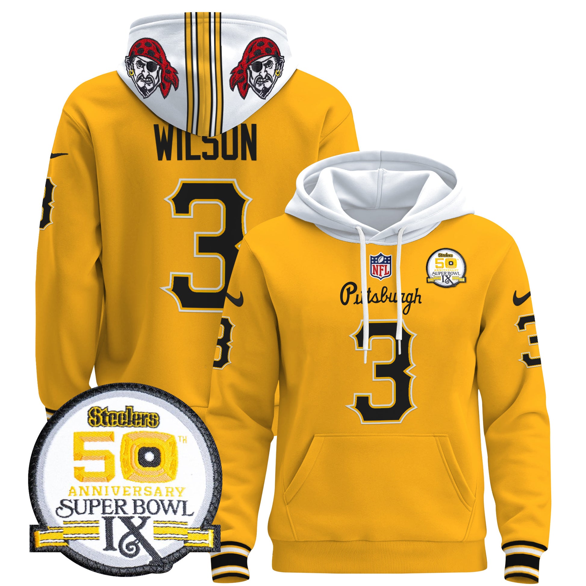 Men's Pittsburgh Steelers 2024 Pullover Hoodie V3 - All Stitched