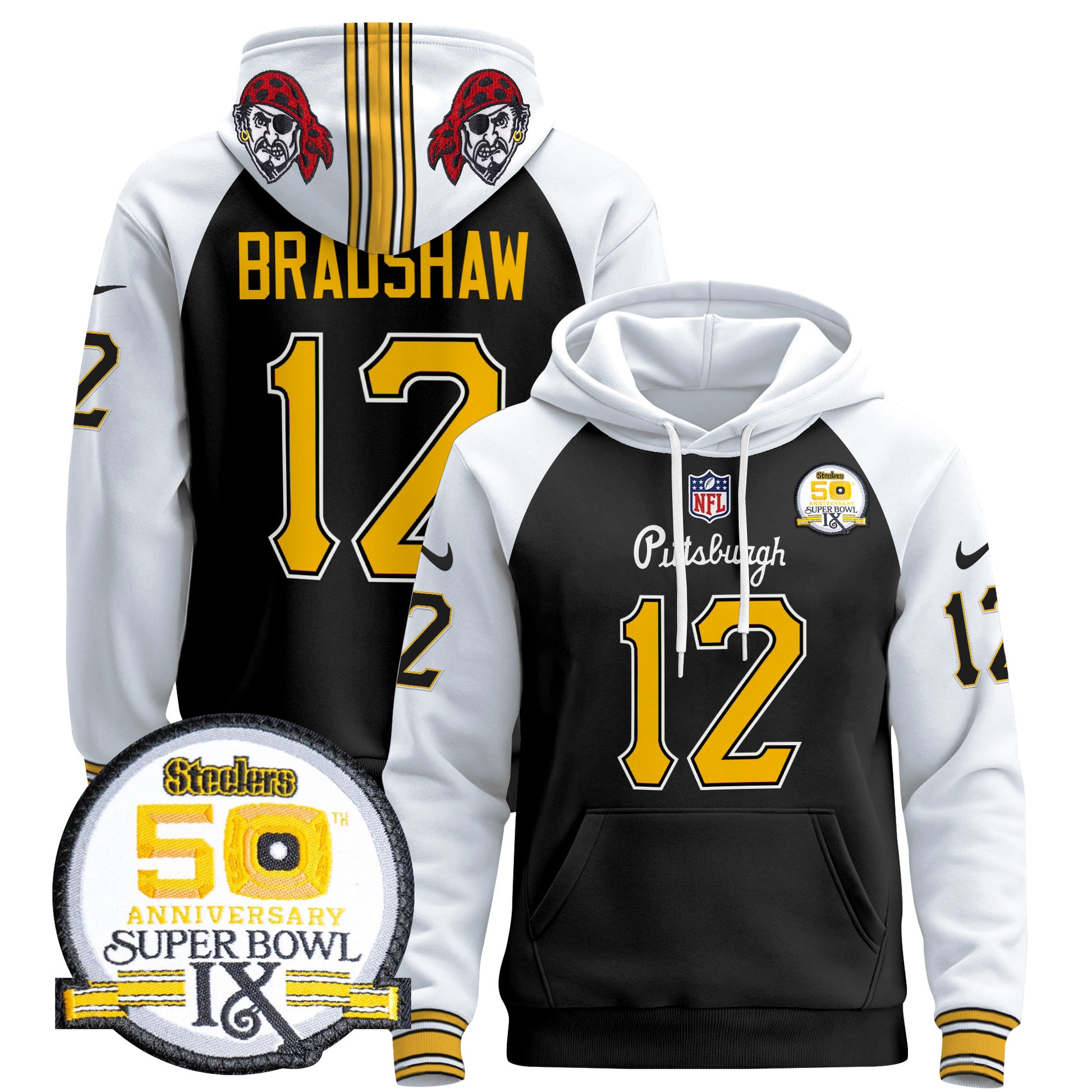 Men's Pittsburgh Steelers 2024 Pullover Hoodie V3 - All Stitched