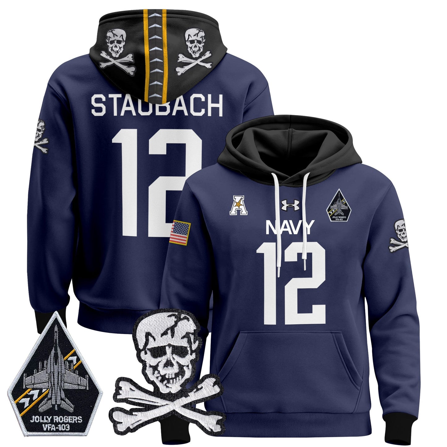 Navy Midshipmen 2024 Pullover Hoodie V2