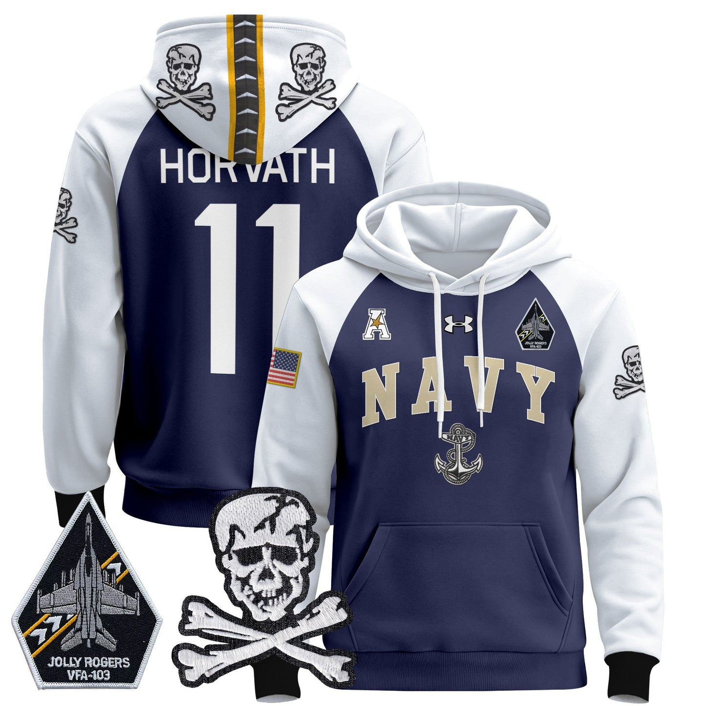 Navy Midshipmen 2024 Pullover Hoodie V4