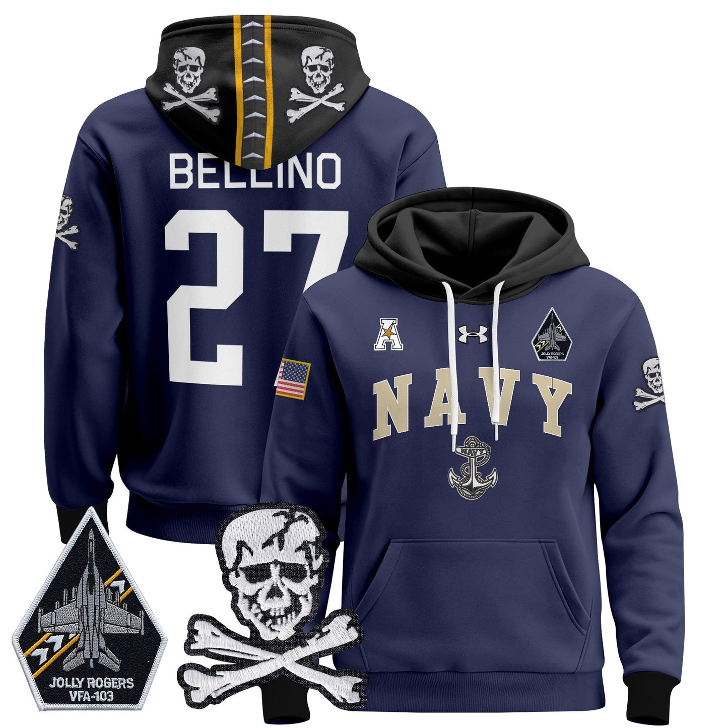 Navy Midshipmen 2024 Pullover Hoodie V4
