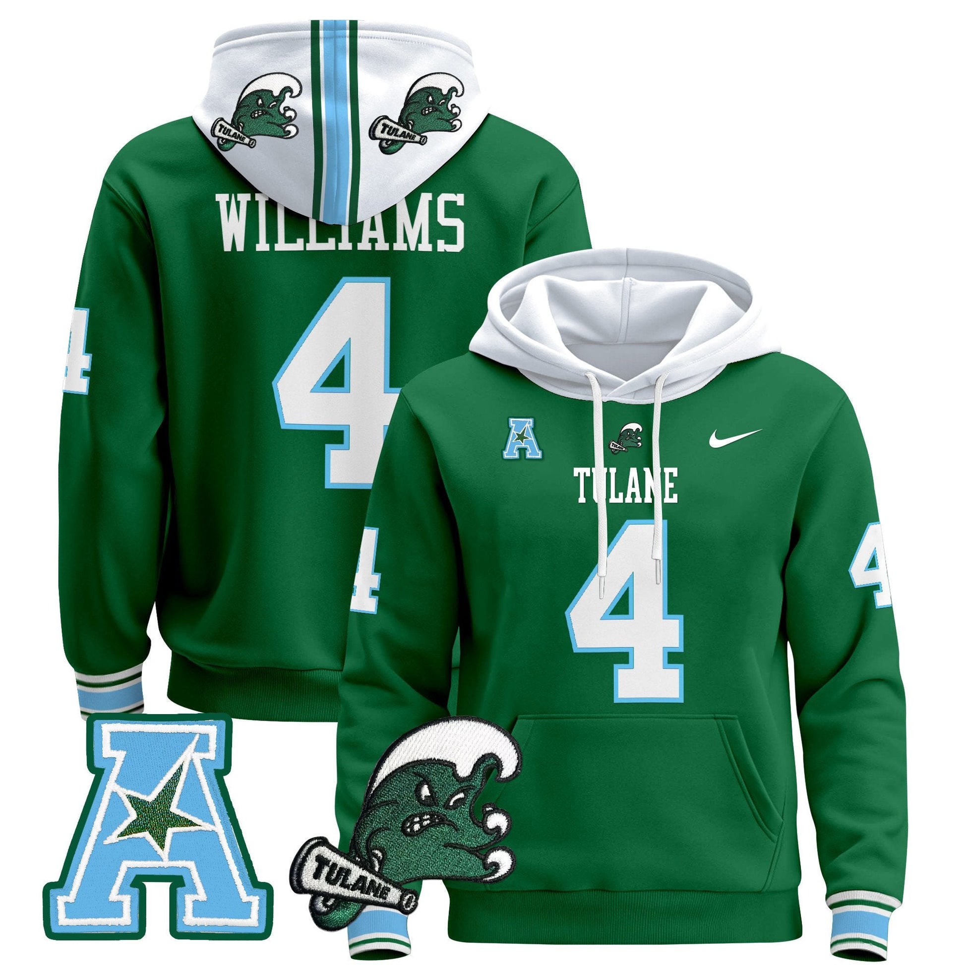 Men's Tulane Green Wave 2024 Pullover Hoodie - All Stitched