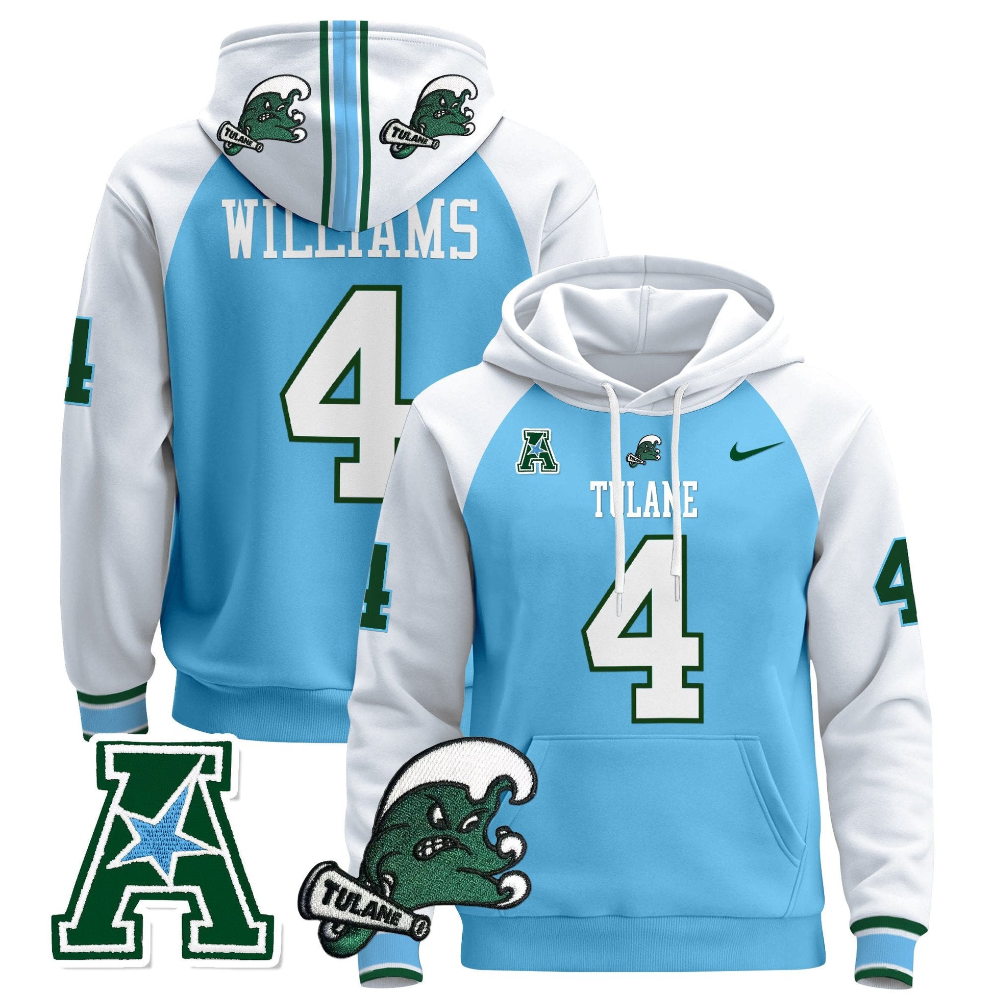 Men's Tulane Green Wave 2024 Pullover Hoodie - All Stitched
