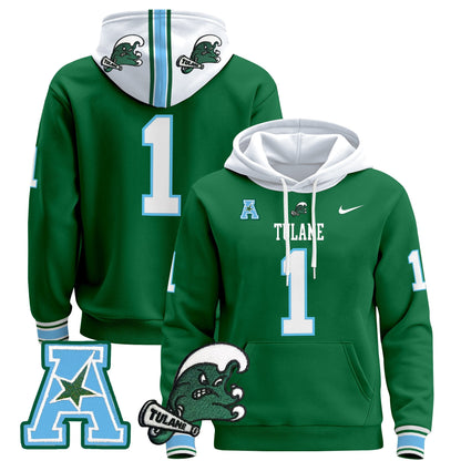 Men's Tulane Green Wave 2024 Pullover Hoodie - All Stitched