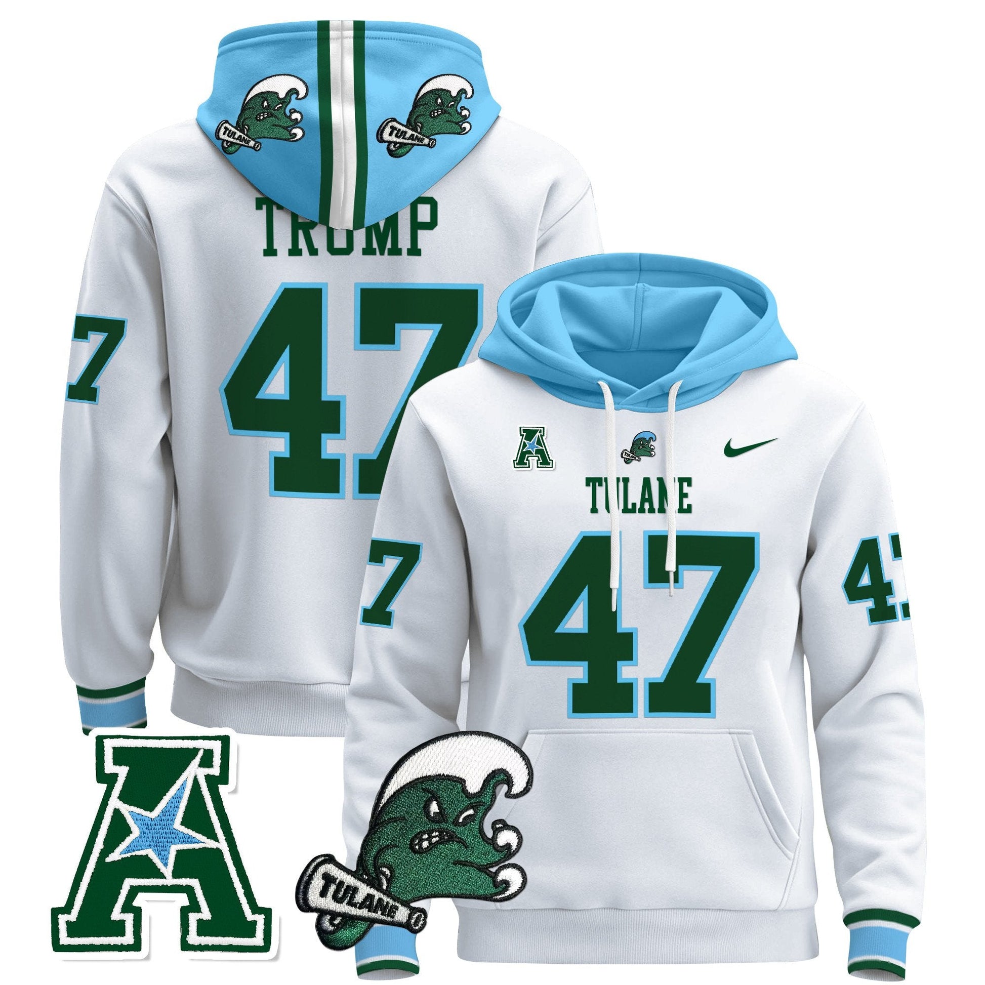 Men's Tulane Green Wave 2024 Pullover Hoodie - All Stitched