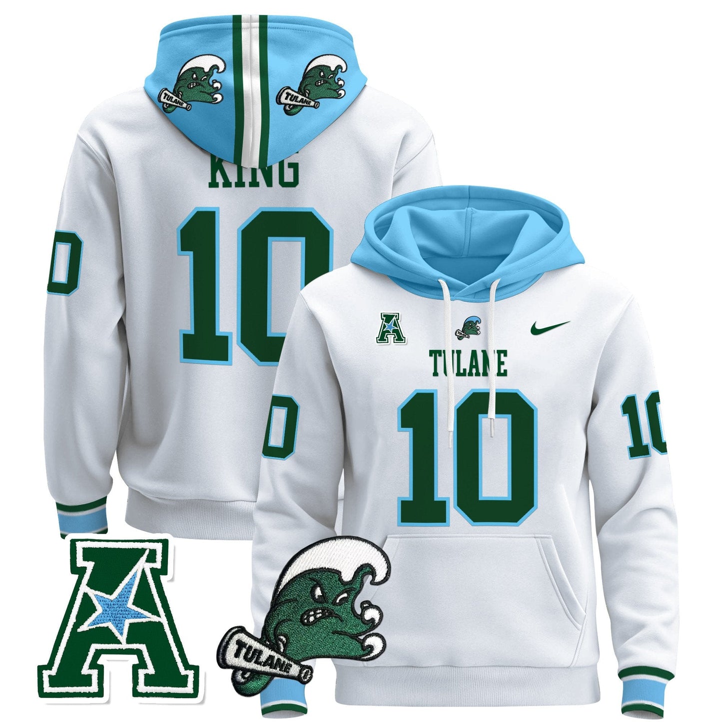 Men's Tulane Green Wave 2024 Pullover Hoodie - All Stitched