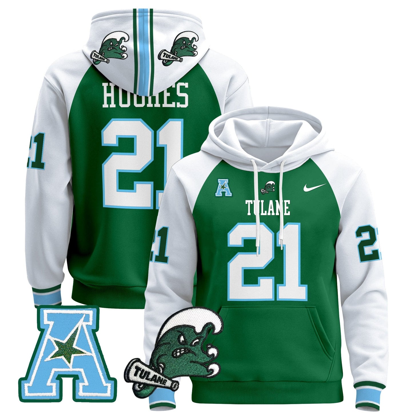 Men's Tulane Green Wave 2024 Pullover Hoodie - All Stitched