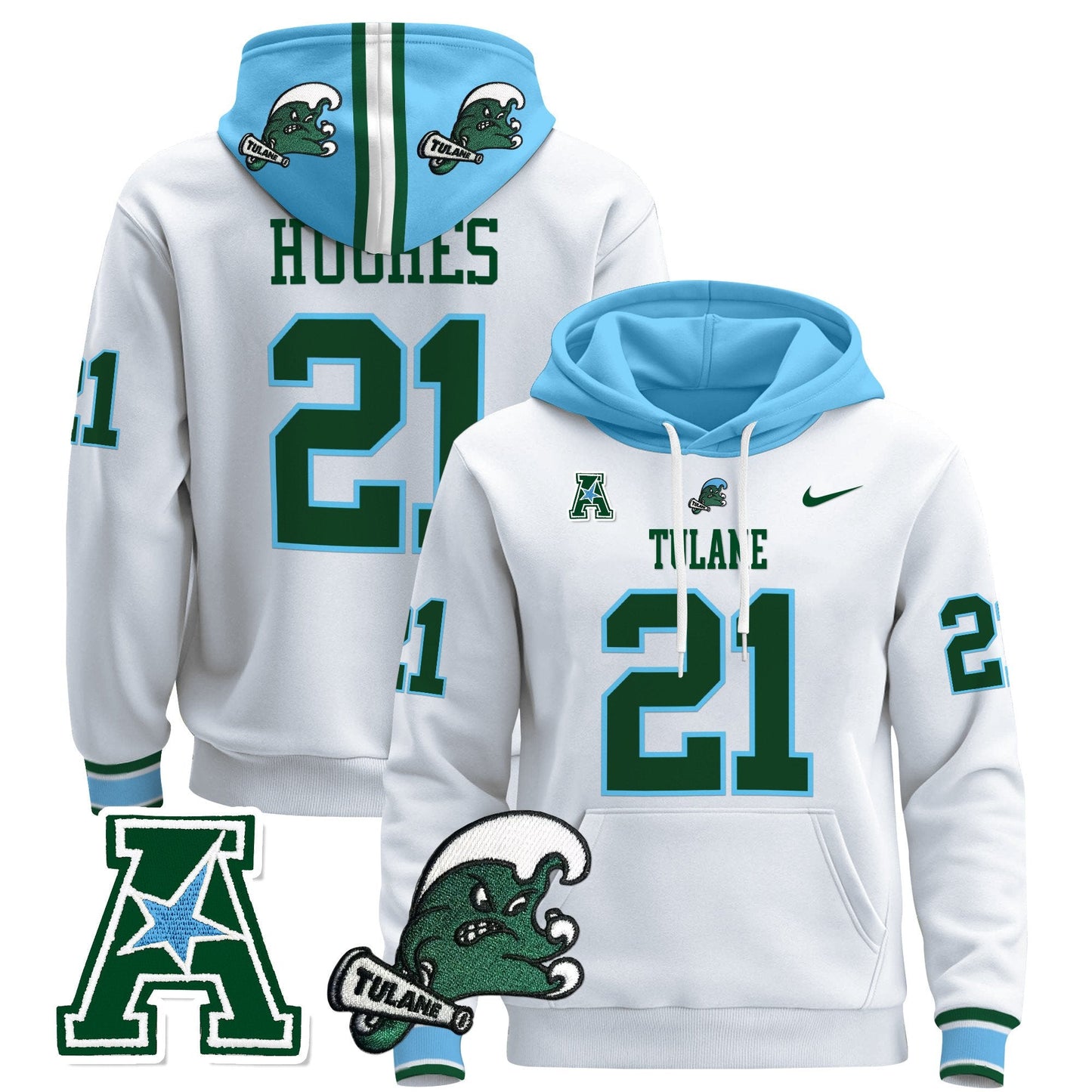 Men's Tulane Green Wave 2024 Pullover Hoodie - All Stitched