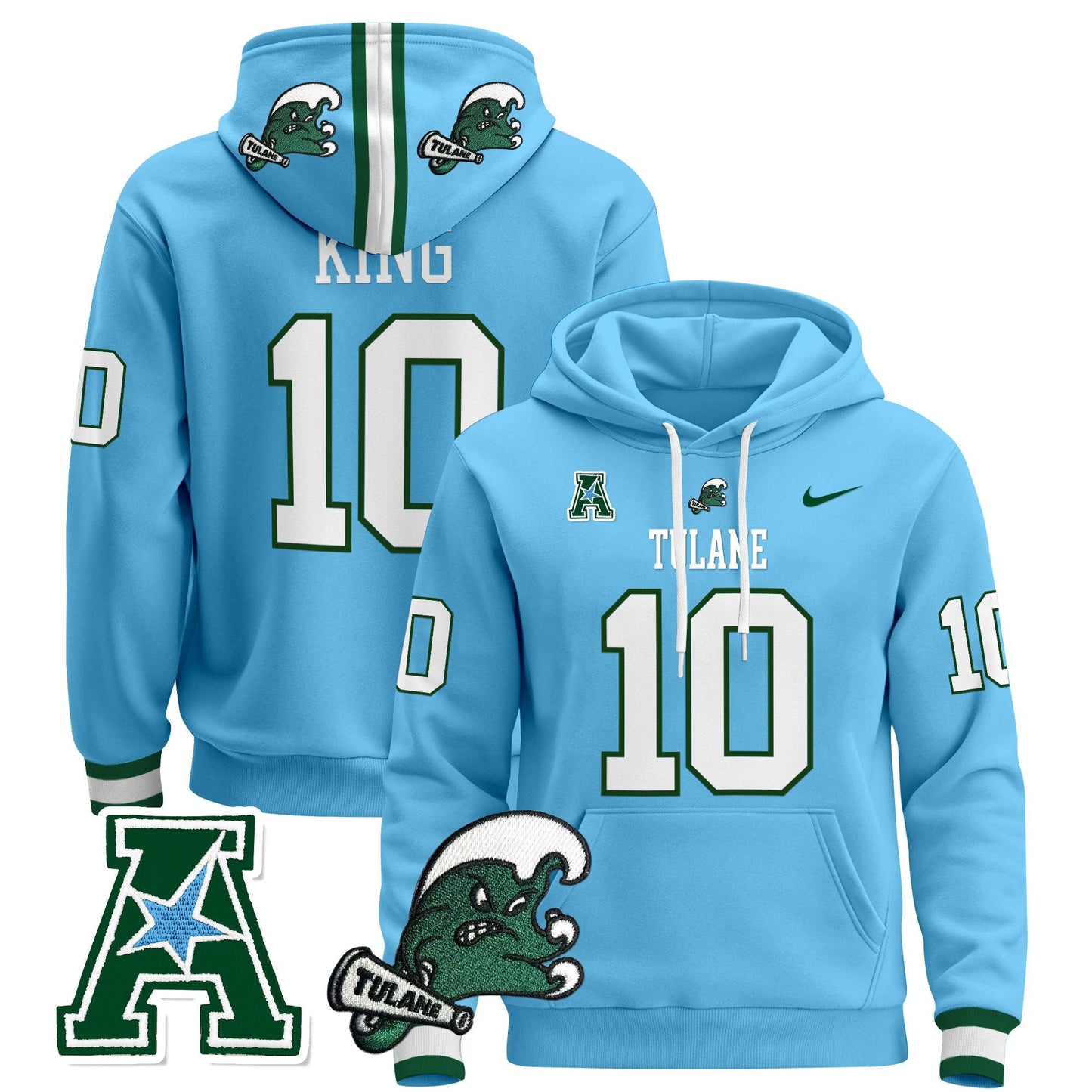 Men's Tulane Green Wave 2024 Pullover Hoodie - All Stitched