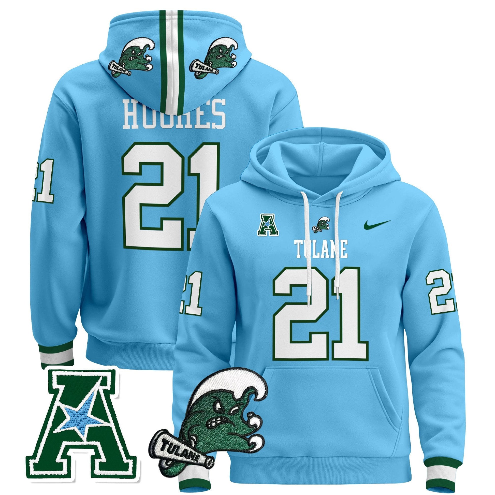 Men's Tulane Green Wave 2024 Pullover Hoodie - All Stitched