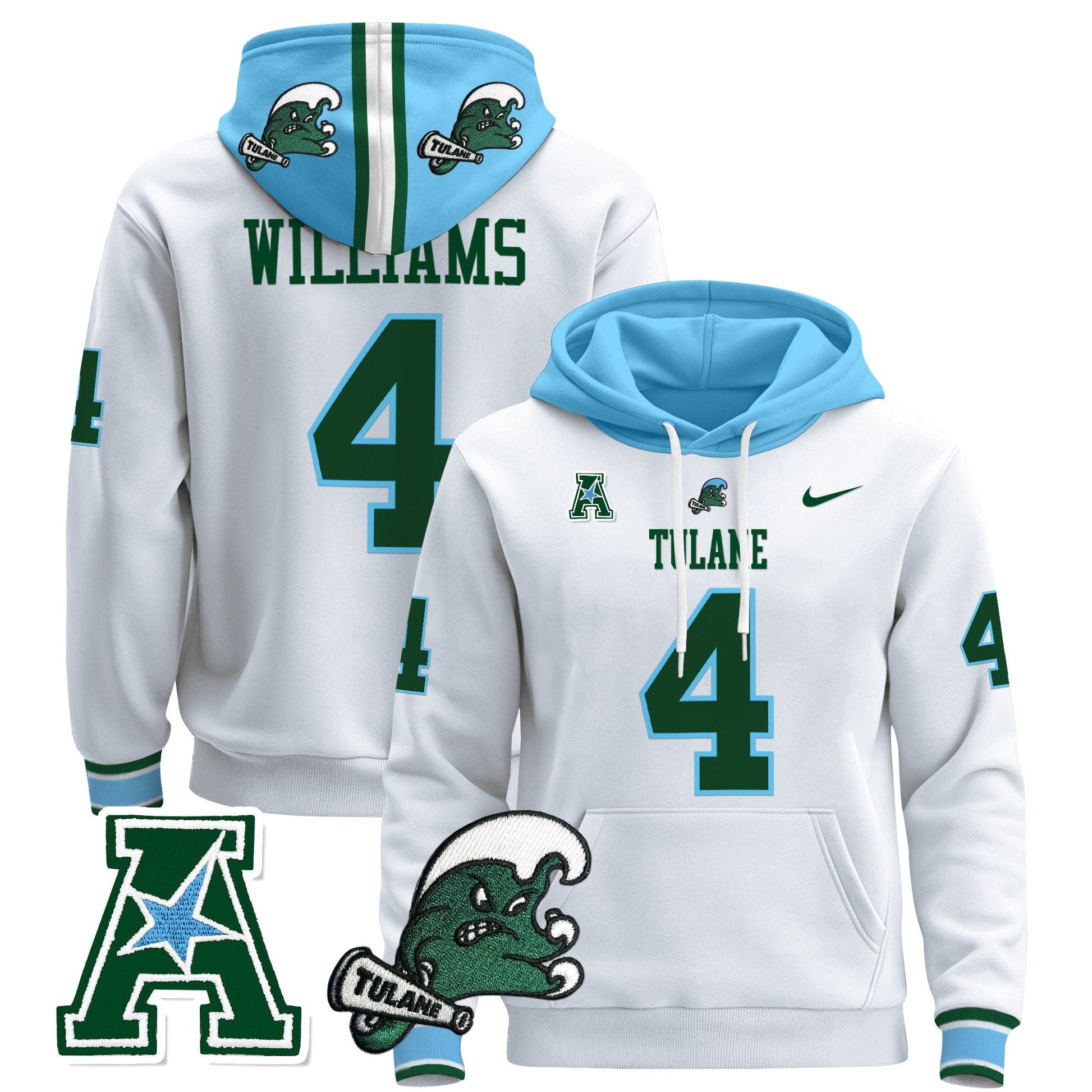 Men's Tulane Green Wave 2024 Pullover Hoodie - All Stitched