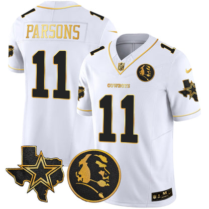 Cowboys Texas & John Madden Patch Gold Vapor Limited Jersey - All Stitched