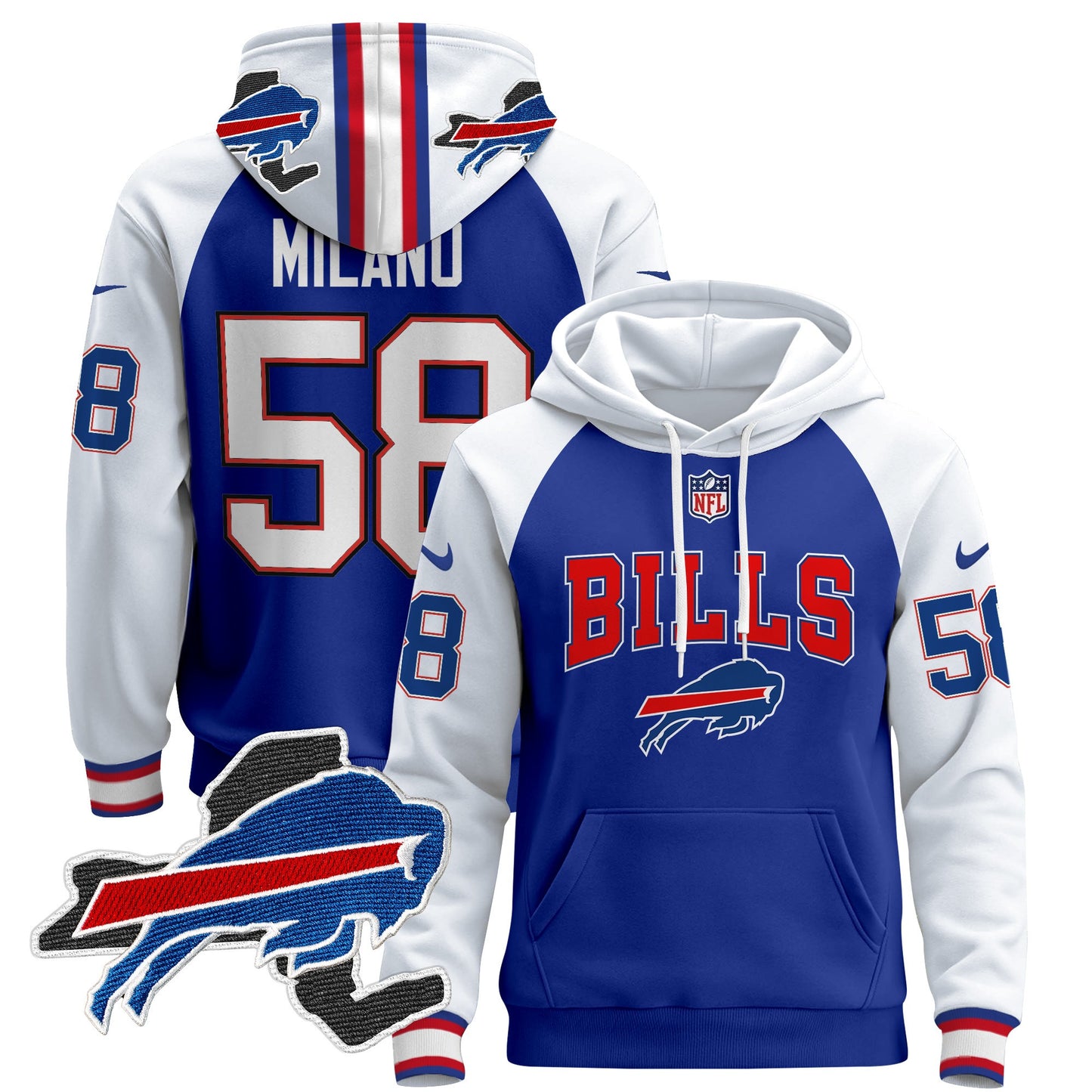 Men's Buffalo Bills 2024 Pullover Hoodie V3 - All Stitched