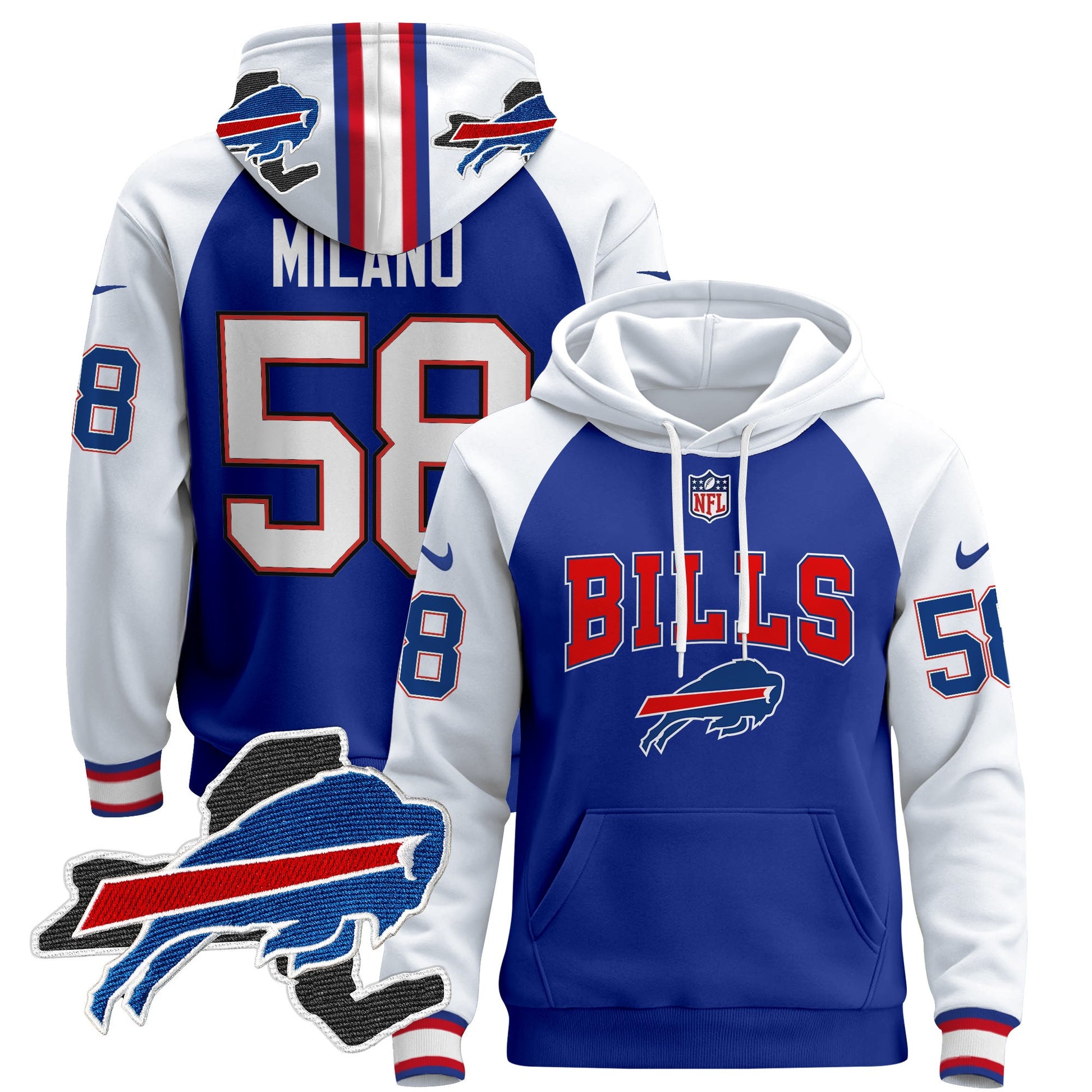 Men's Buffalo Bills 2024 Pullover Hoodie V3 - All Stitched