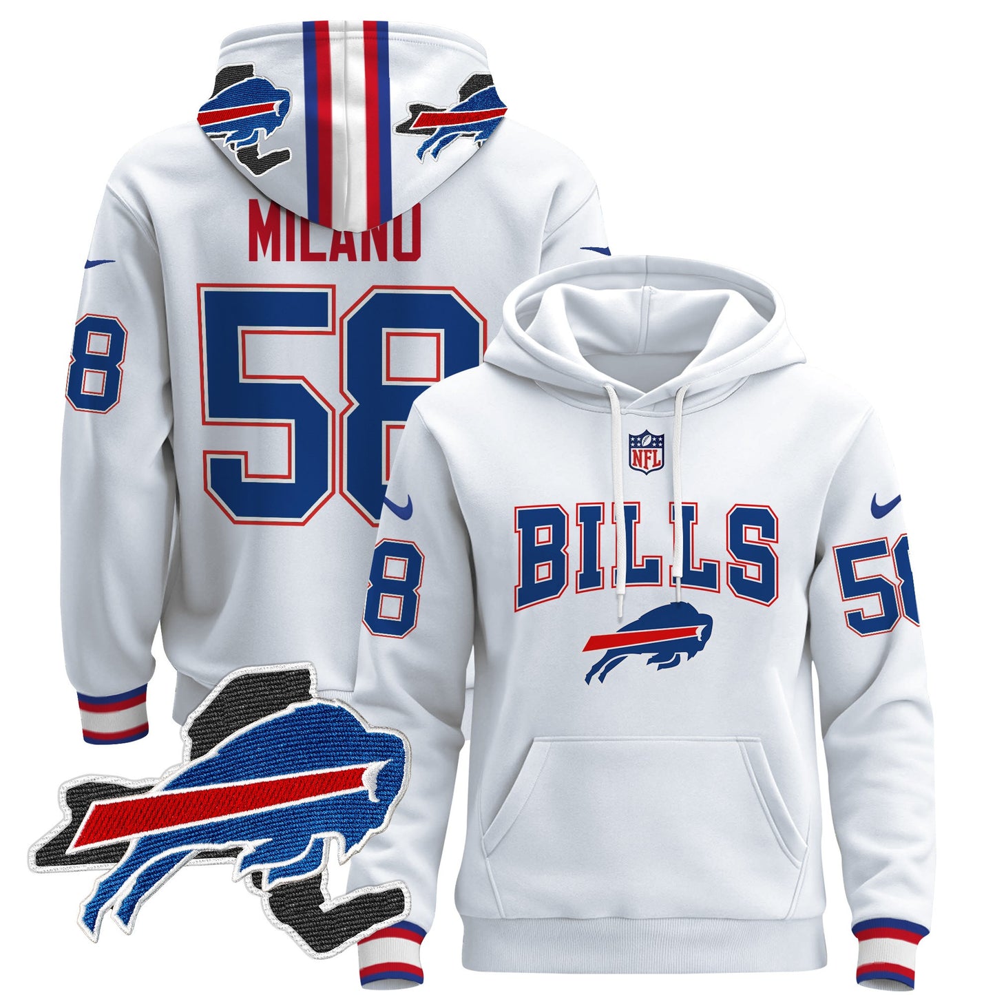 Men's Buffalo Bills 2024 Pullover Hoodie V3 - All Stitched