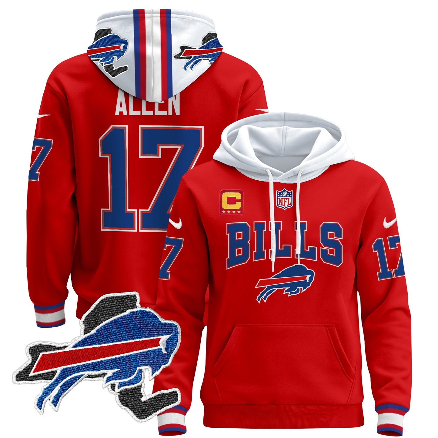 Men's Buffalo Bills 2024 Pullover Hoodie V3 - All Stitched