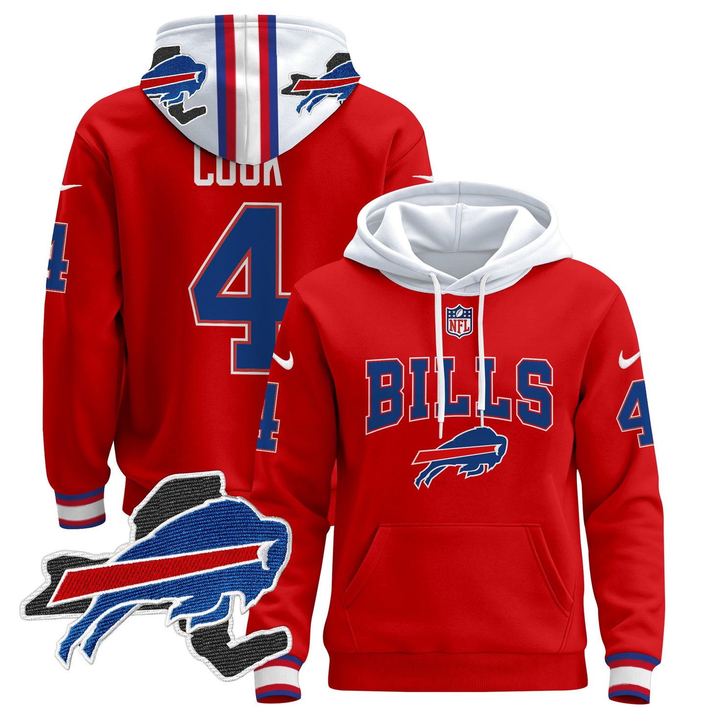 Men's Buffalo Bills 2024 Pullover Hoodie V3 - All Stitched