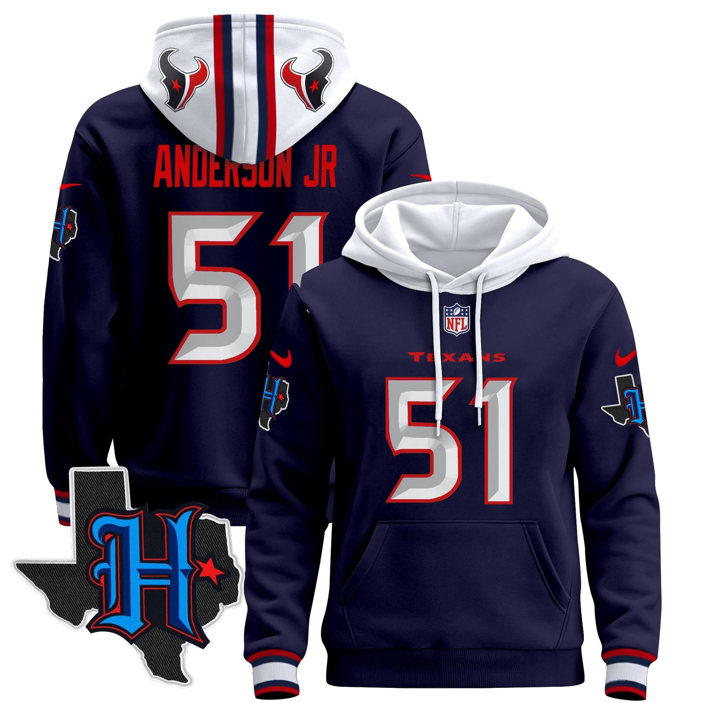 Men's Houston Texans 2024 Pullover Hoodie - All Stitched