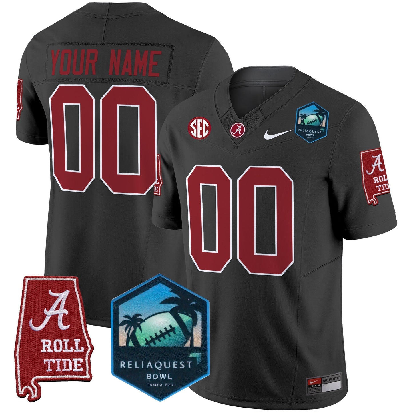 BAMA 2025 ReliaQuest Bowl Patch Vapor Limited Custom Jersey - All Stitched