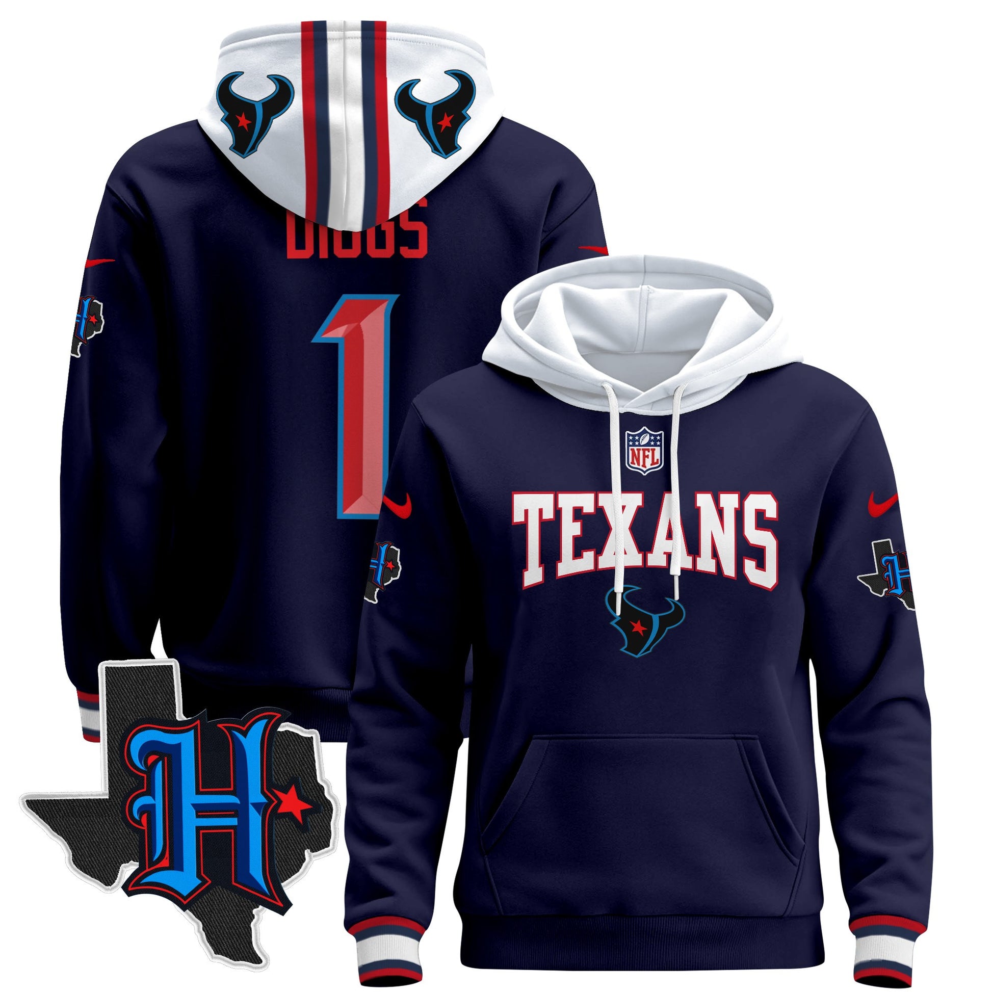 Men's Houston Texans 2024 Pullover Hoodie V3 - All Stitched