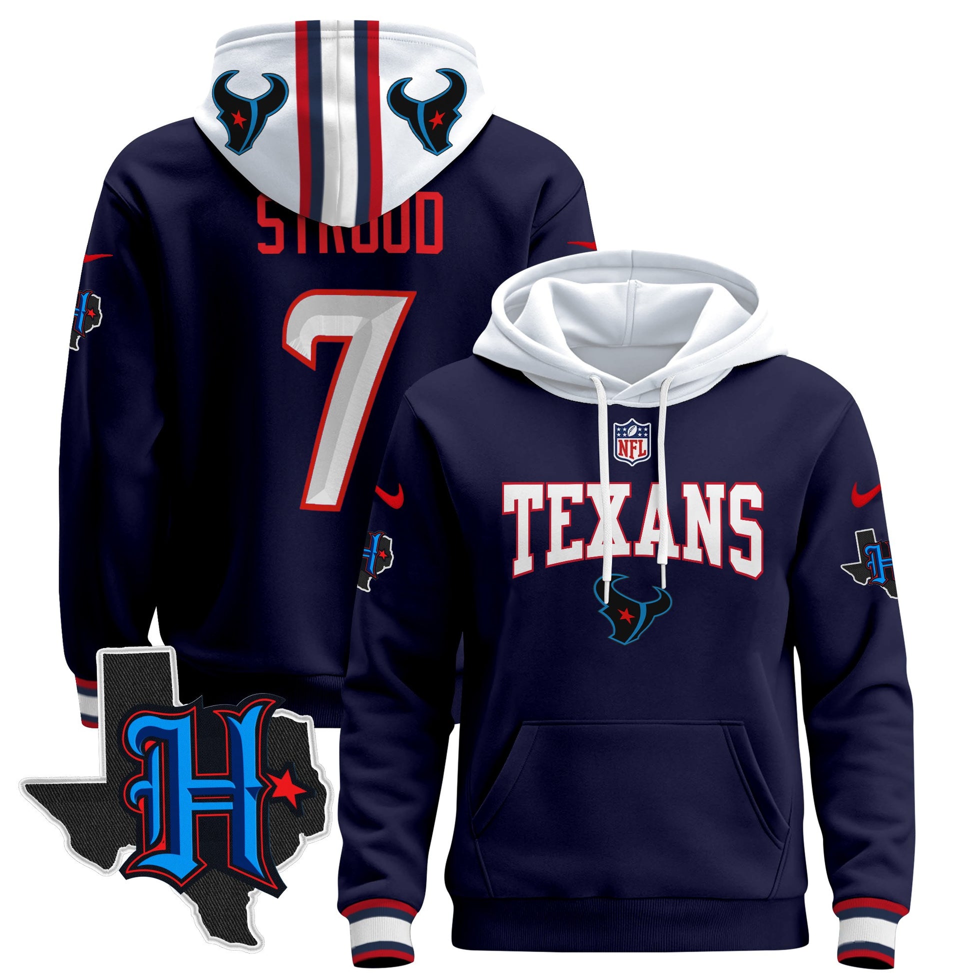 Men's Houston Texans 2024 Pullover Hoodie V3 - All Stitched