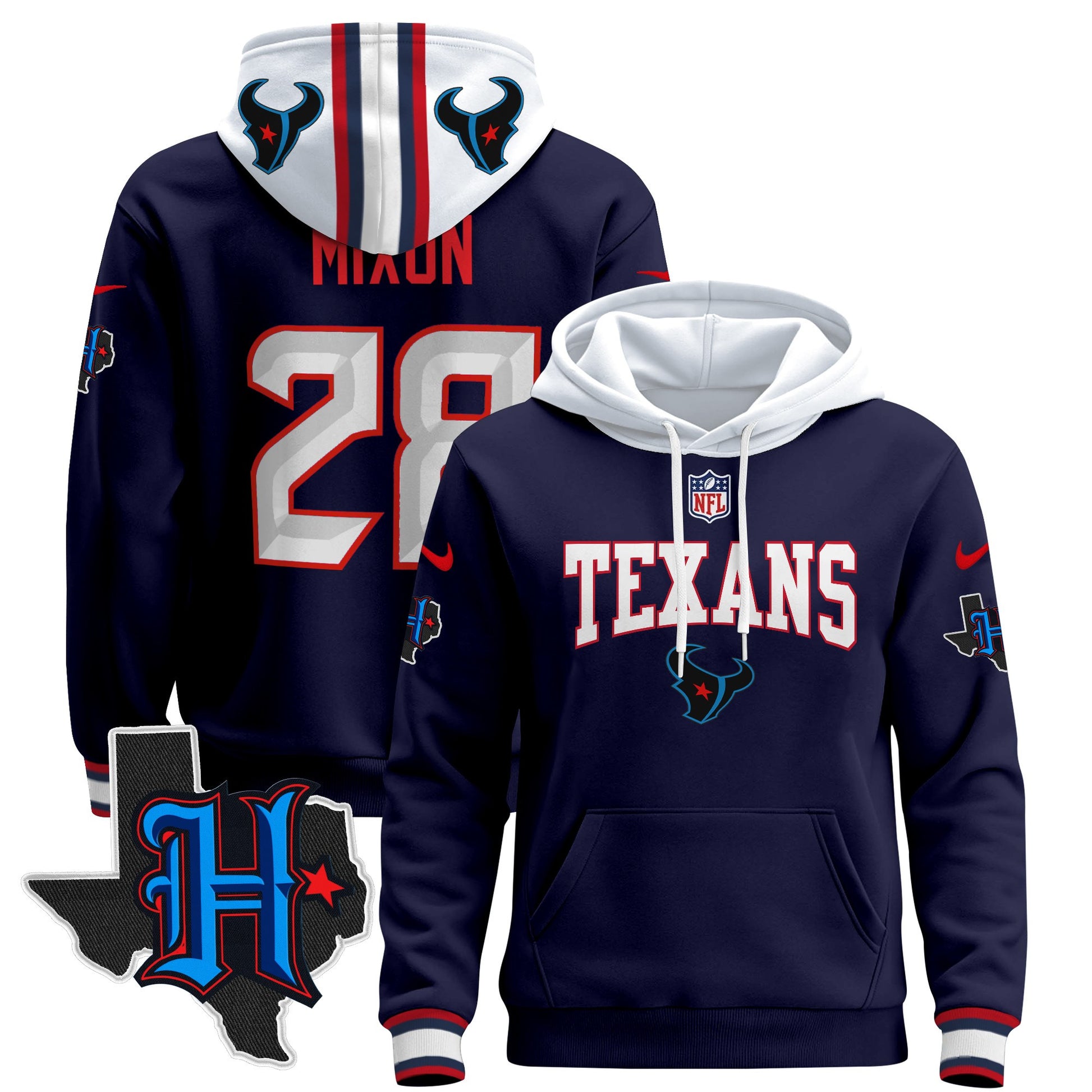 Men's Houston Texans 2024 Pullover Hoodie V3 - All Stitched
