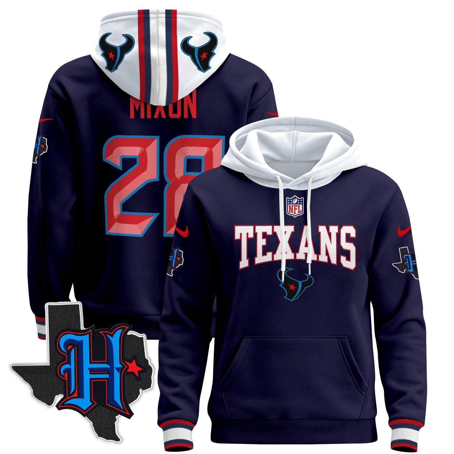 Men's Houston Texans 2024 Pullover Hoodie V3 - All Stitched