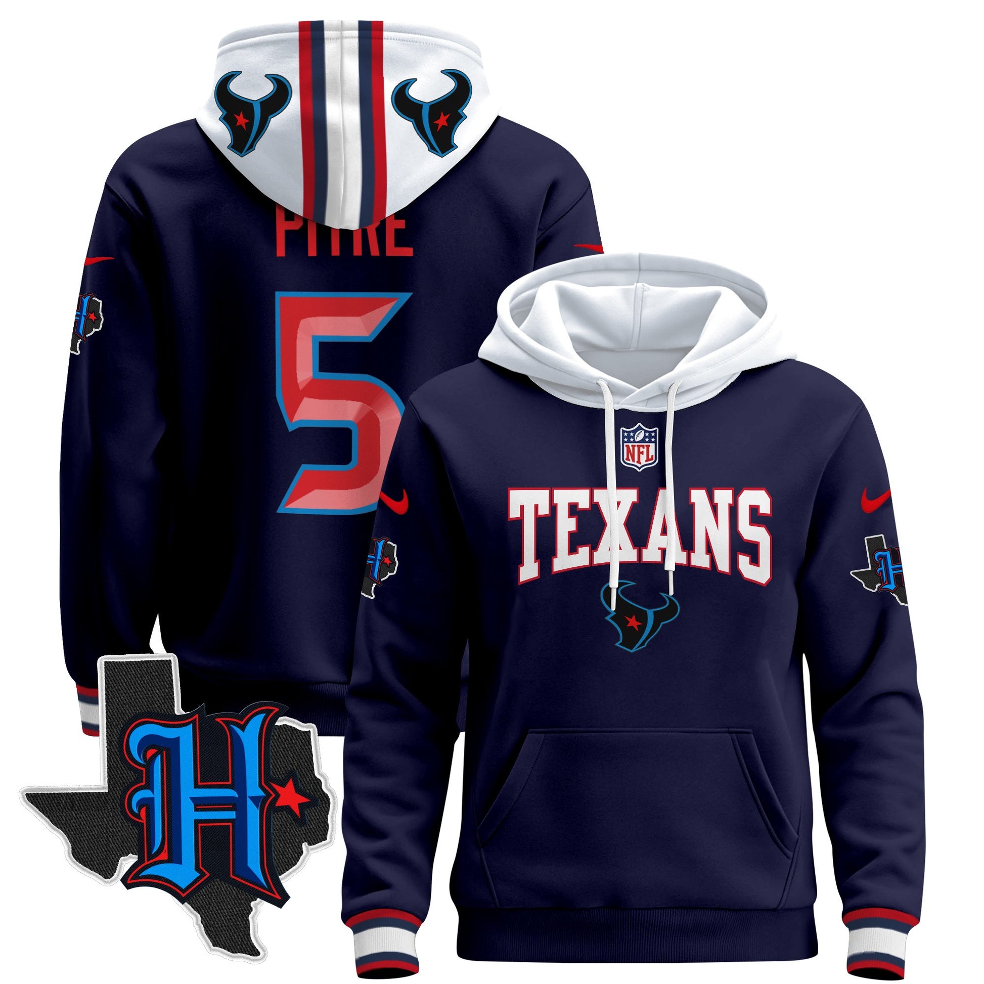 Men's Houston Texans 2024 Pullover Hoodie V3 - All Stitched