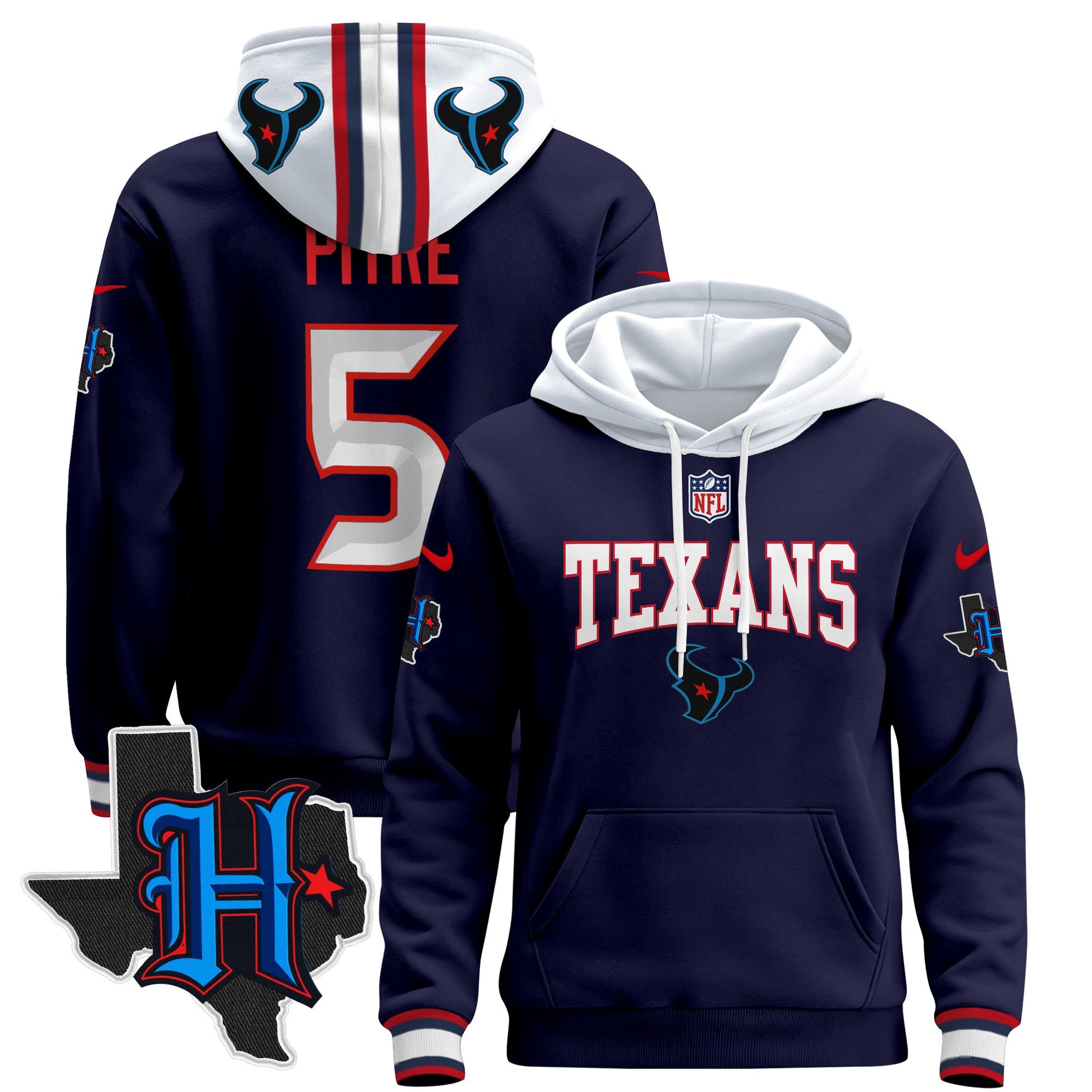 Men's Houston Texans 2024 Pullover Hoodie V3 - All Stitched