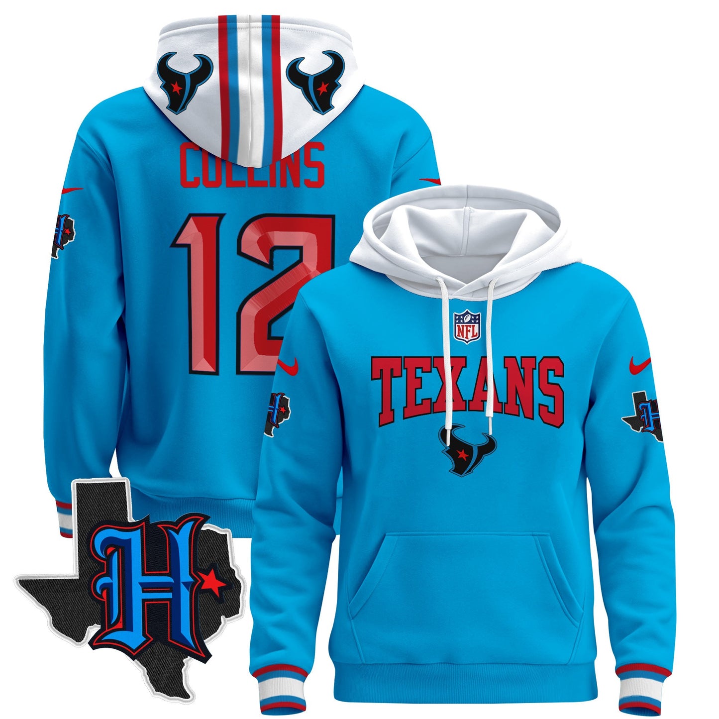 Men's Houston Texans 2024 Pullover Hoodie V3 - All Stitched